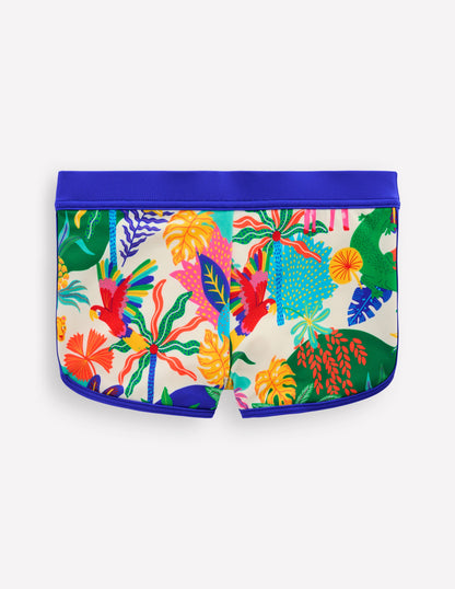 Patterned Swim Shorts-Soft Ivory Multi Jungle-1