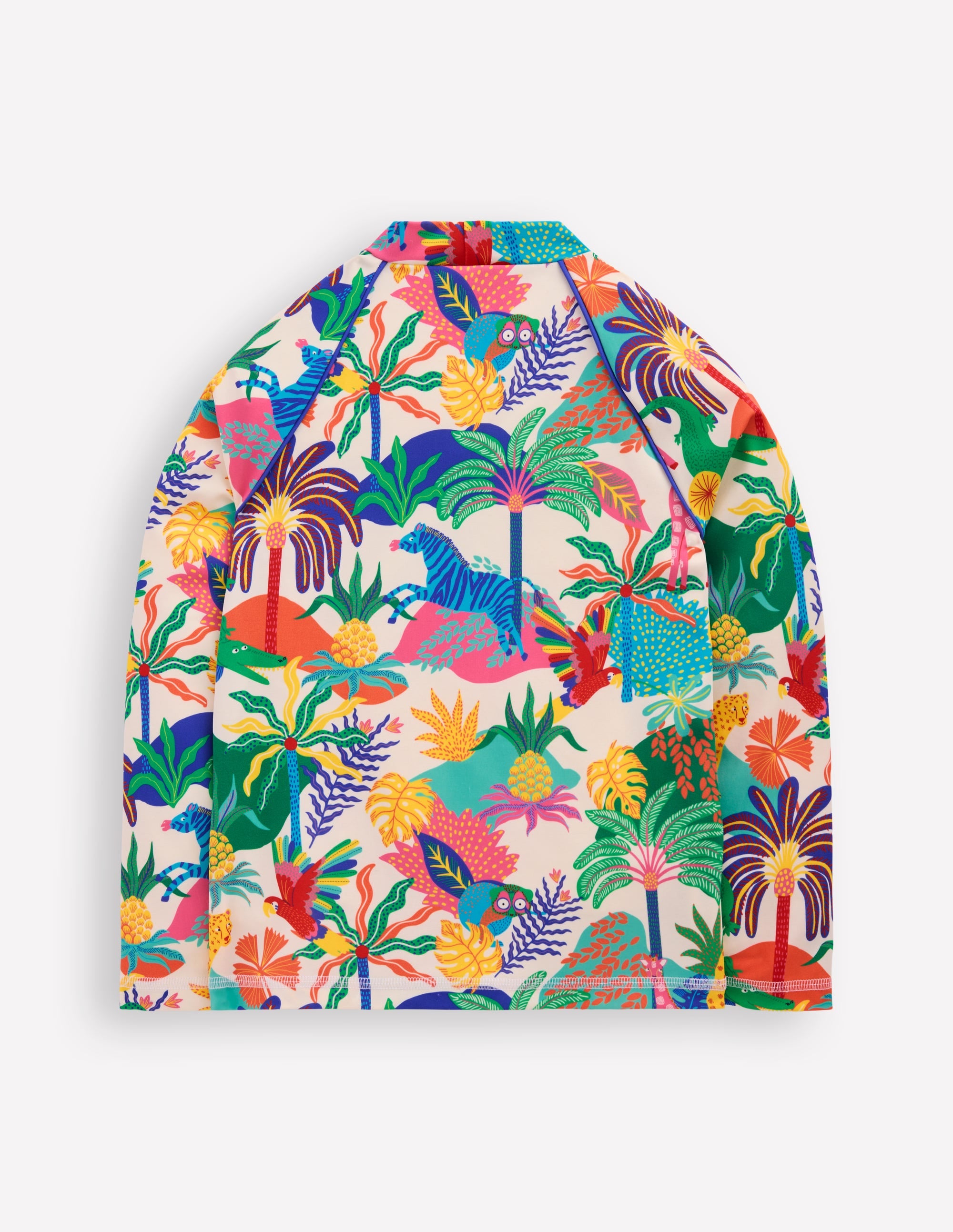 Sun Safe Patterned Rash Vest-Soft Ivory Multi Jungle - Image 2