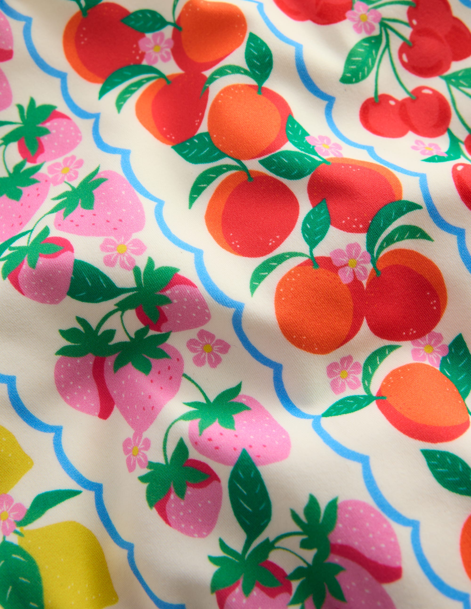 Sandy Puff Sleeve Bikini-Rainbow Fruit Stripe - Image 3