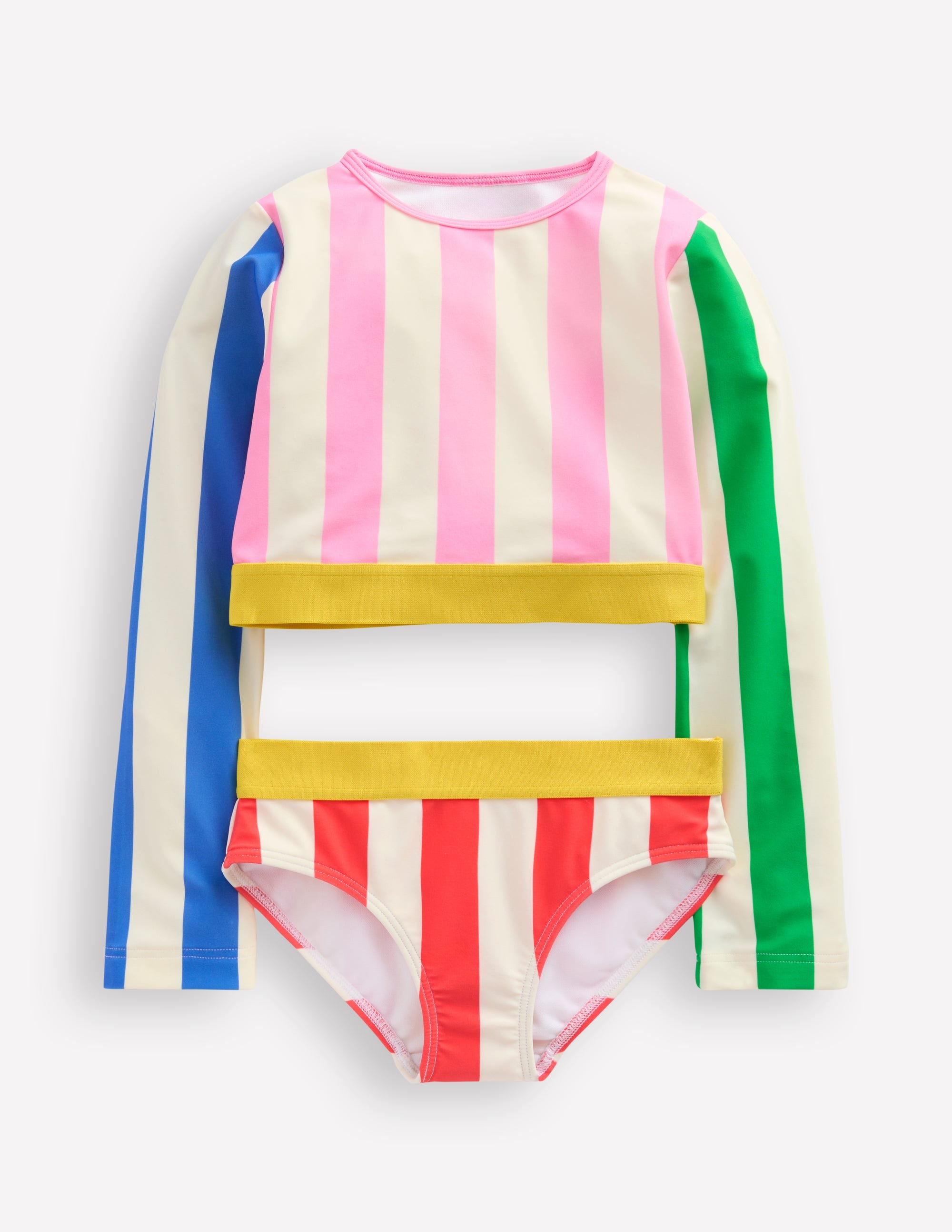 Cropped Rash Vest Set-Hotchpotch Stripe - Image 1