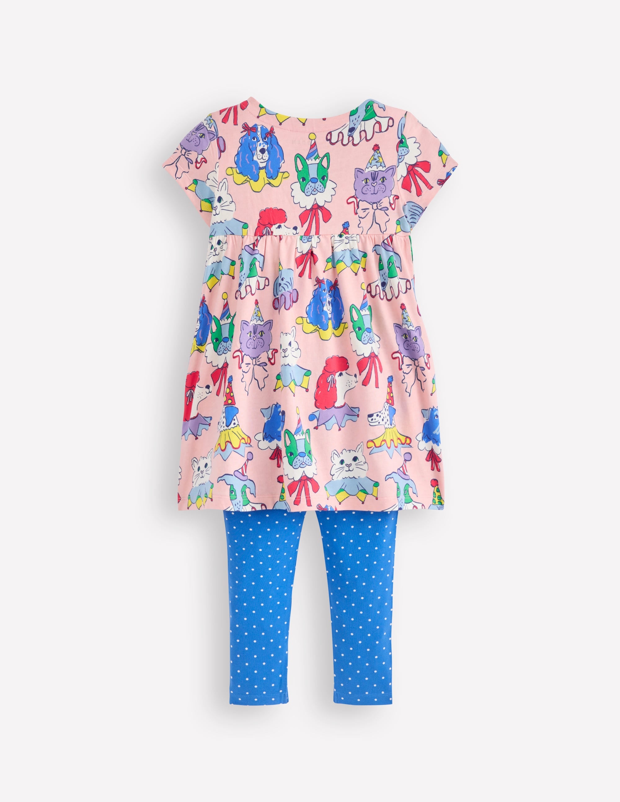 Short-sleeved print tunic set-Chalk Pink Parade Pets - Image 2