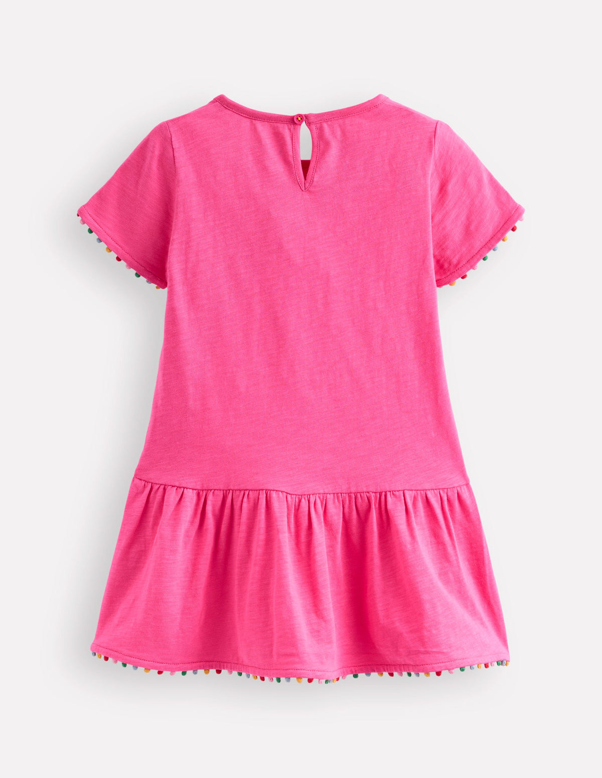 Dropped Waist Pom Tunic-Flamingo Pink-2
