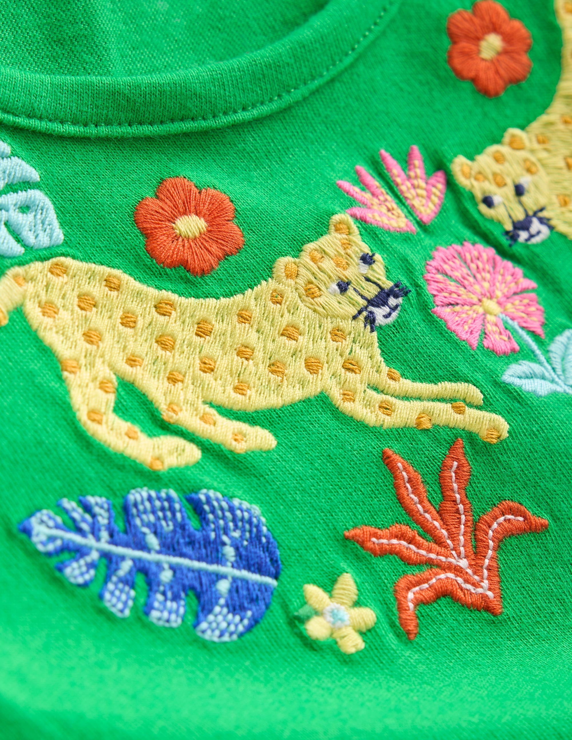 Frill Sleeve Tunic Set-Sapling Green Embroidery - Image 3