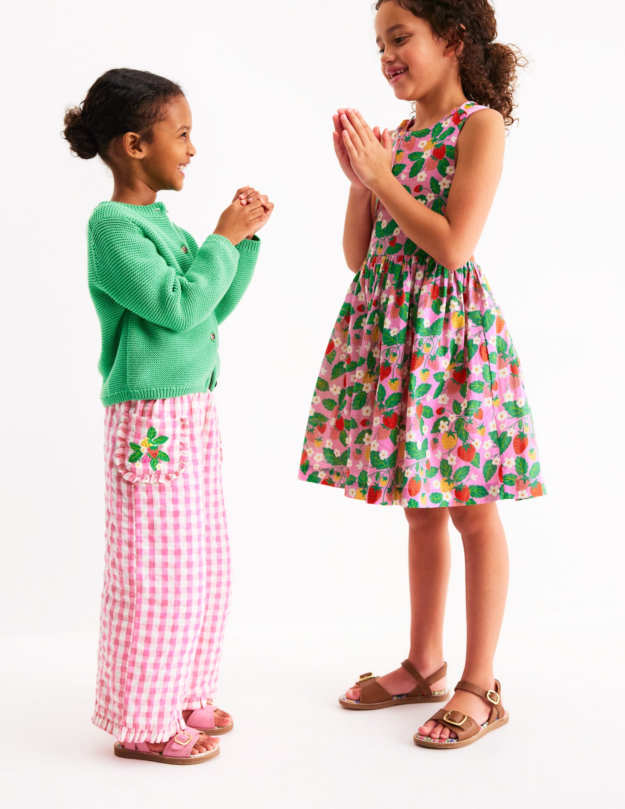 Nostalgic Frill Trousers-Pink Gingham Embroidered - Image 4