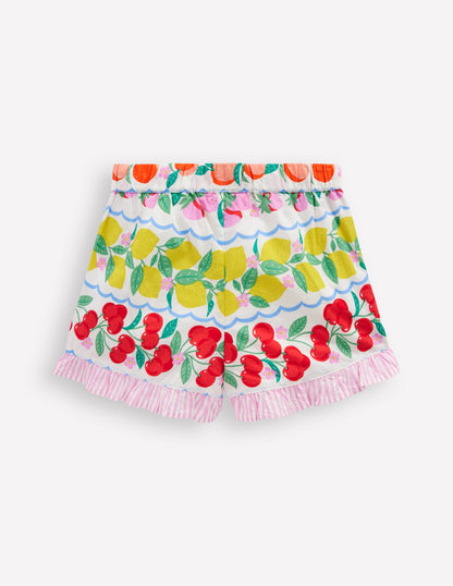 Juniper Woven Frill Shorts-Rainbow Fruit Stripe-2