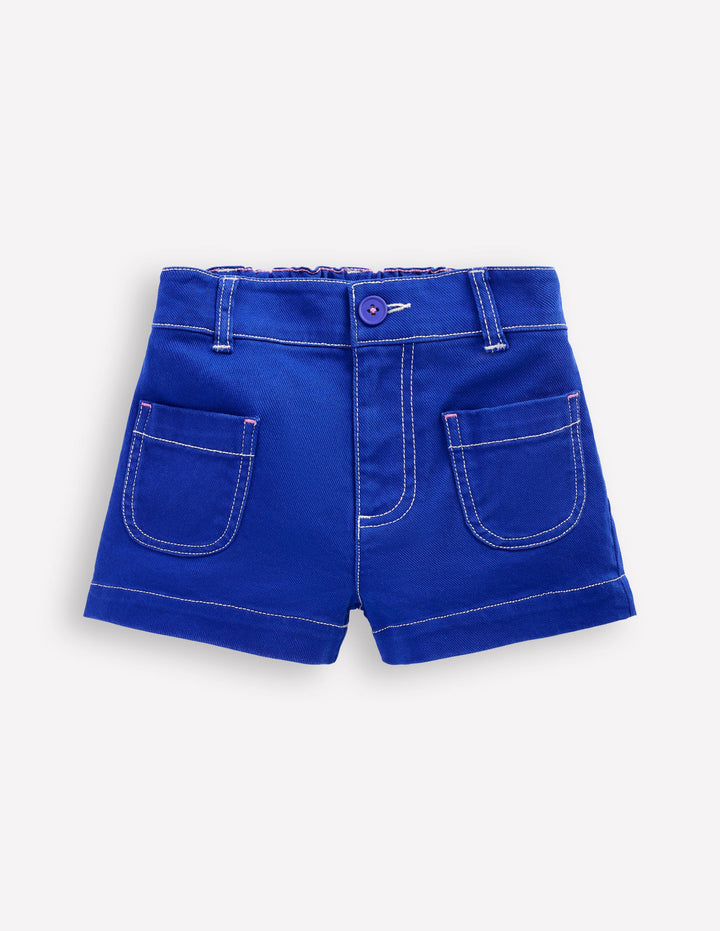 Patch Pocket Shorts-Bright Blue