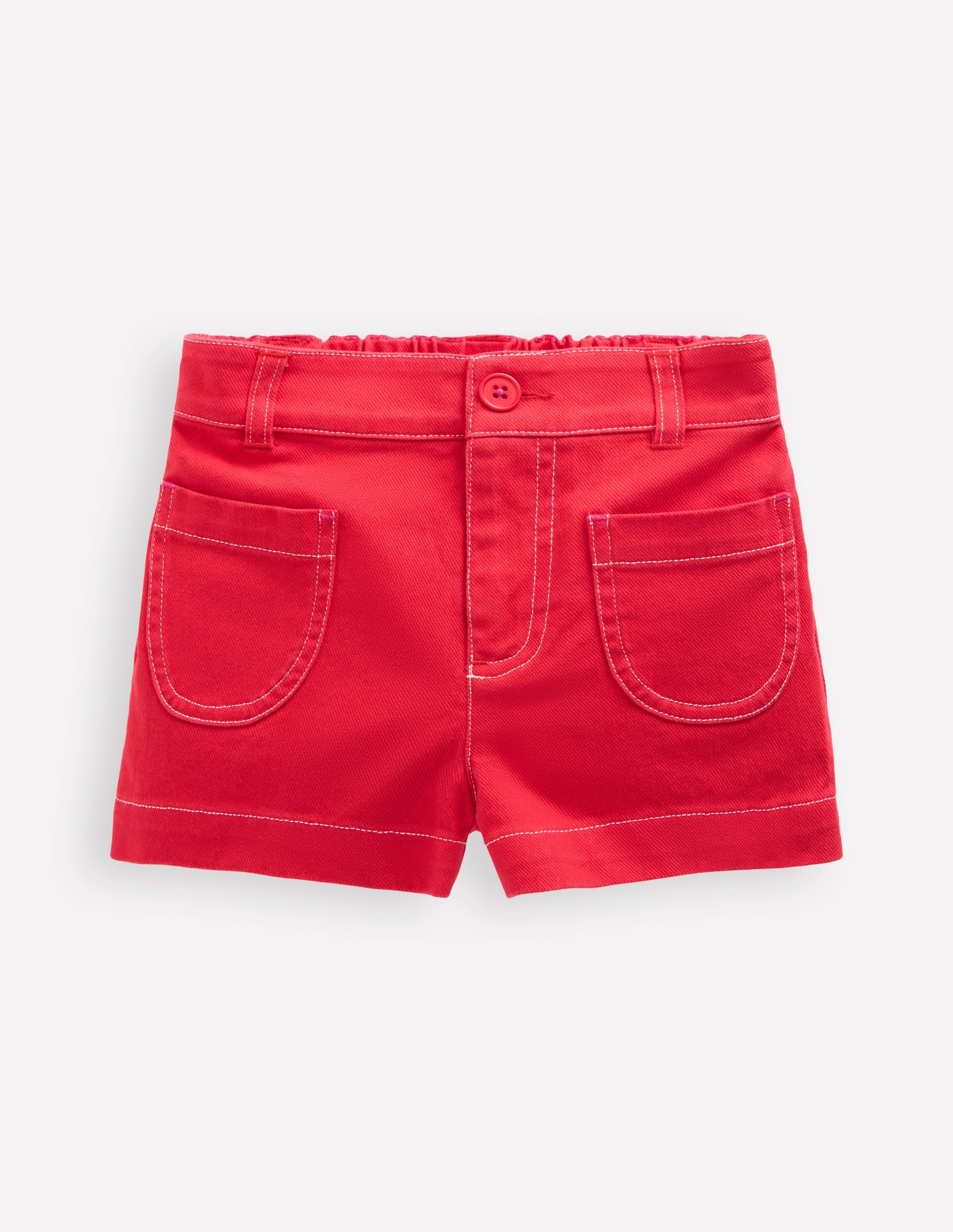 Patch Pocket Shorts-Red - Image 1