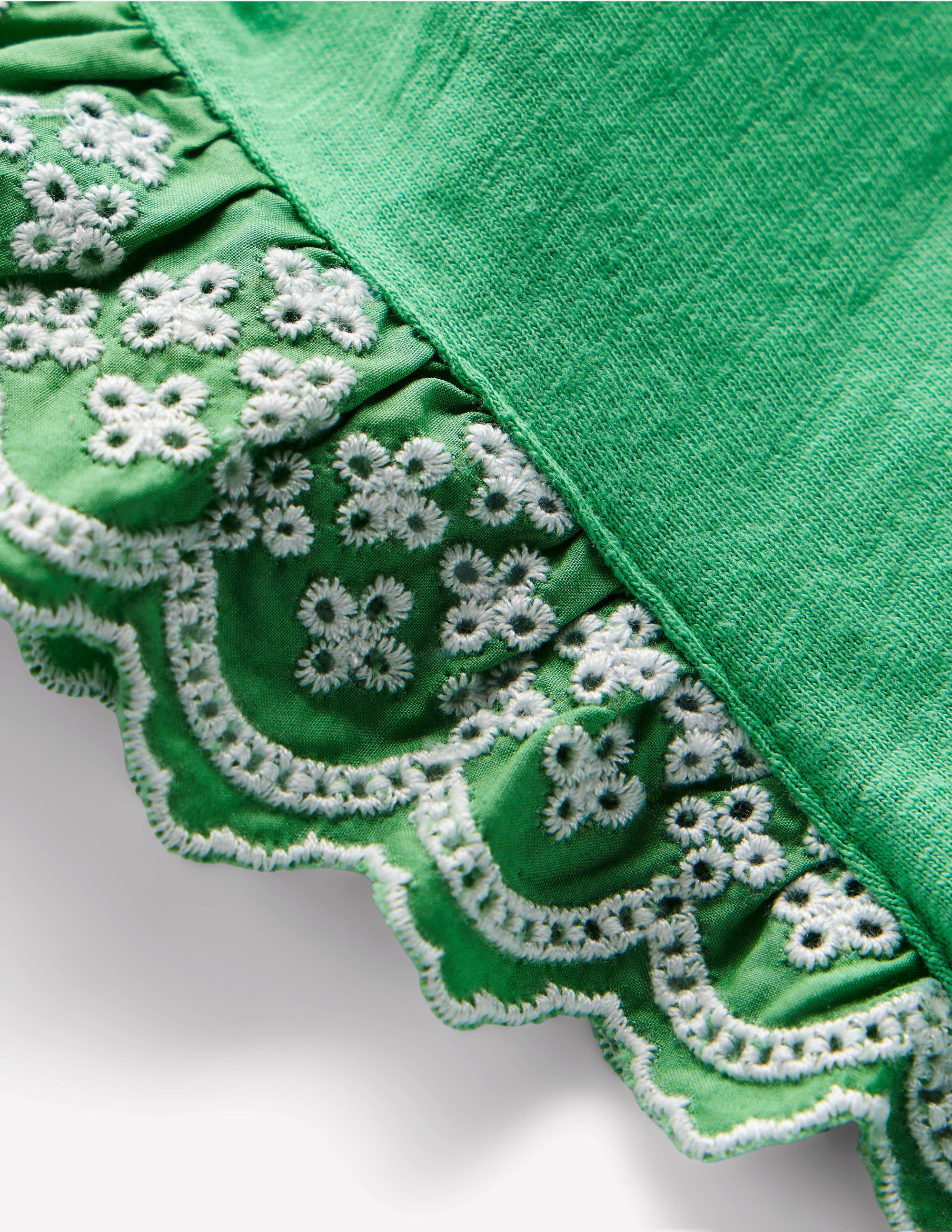Margaret Broderie Frill Tee-Aloe Green - Image 3