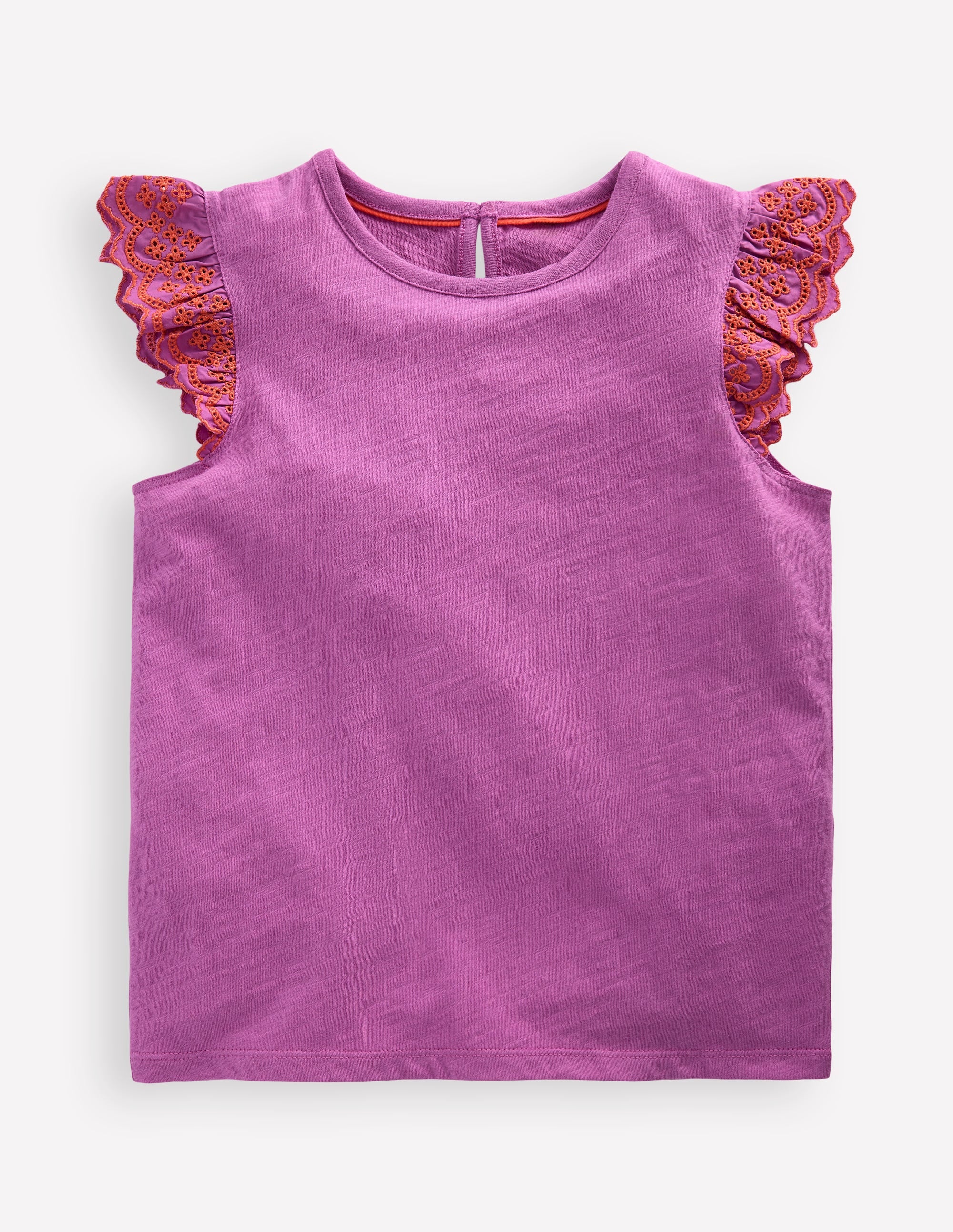 Margaret Broderie Frill Tee-Orchid Purple - Image 1