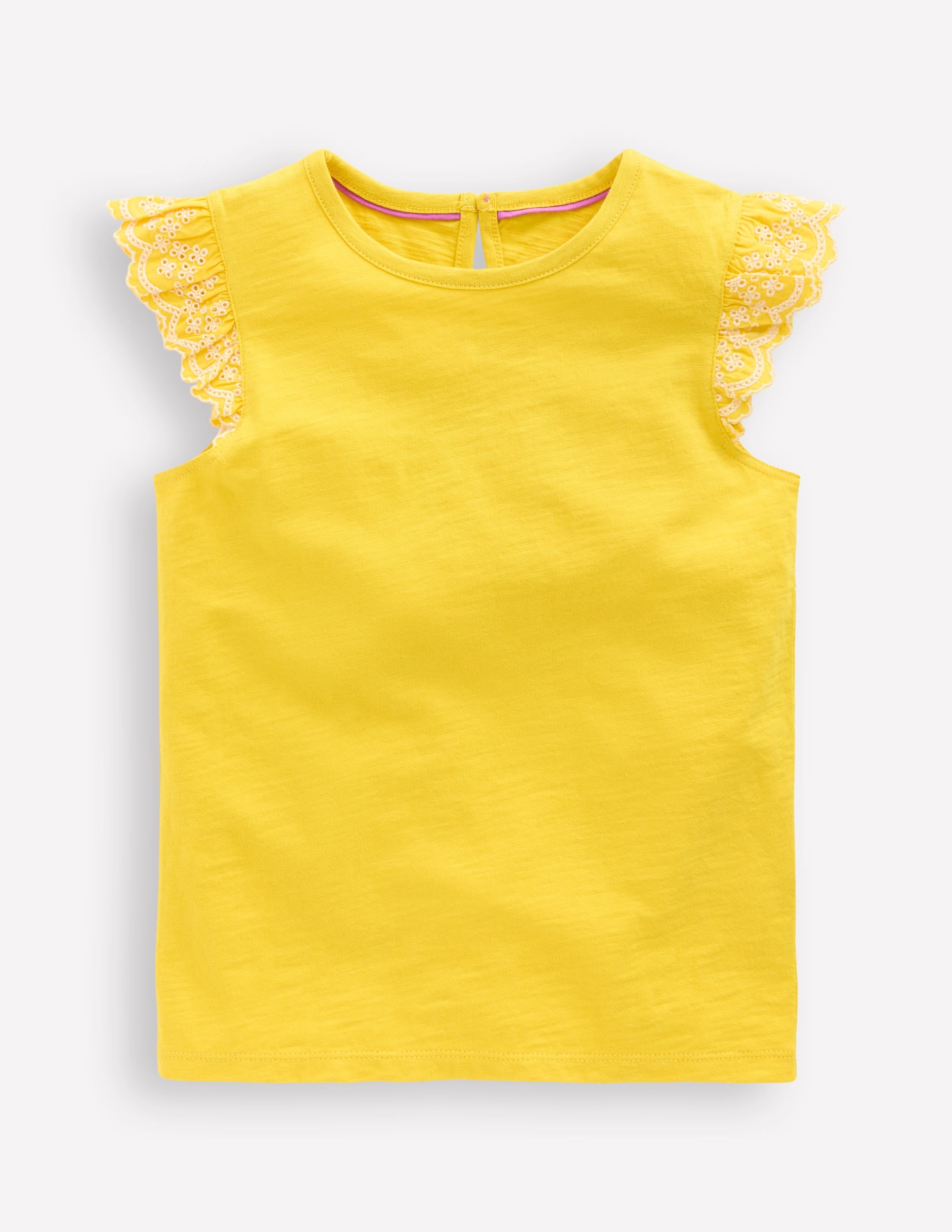 Margaret Broderie Frill Tee-Pineapple Yellow - Image 1