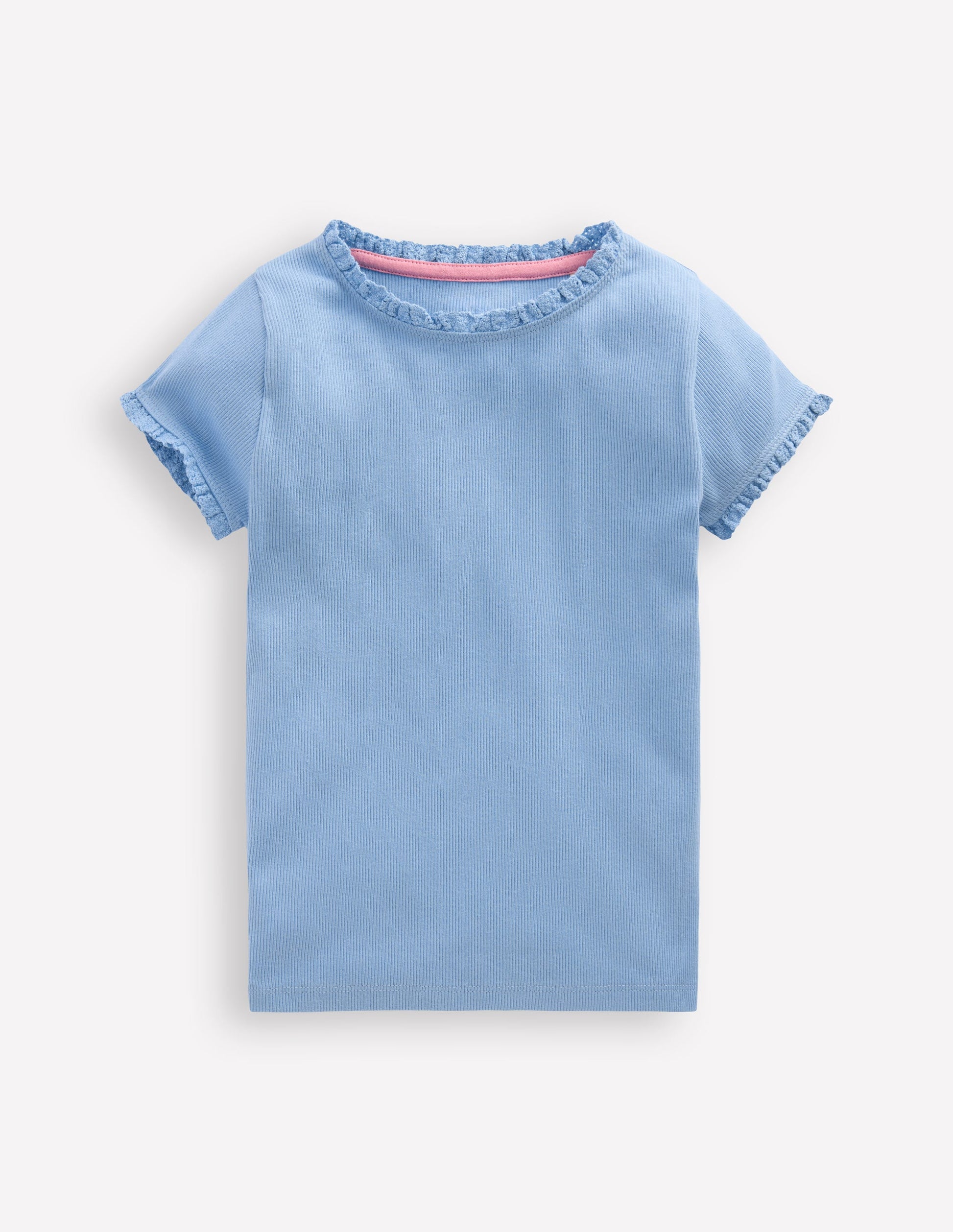 Short Sleeve Ribbed T-shirt-Glacier Blue-1