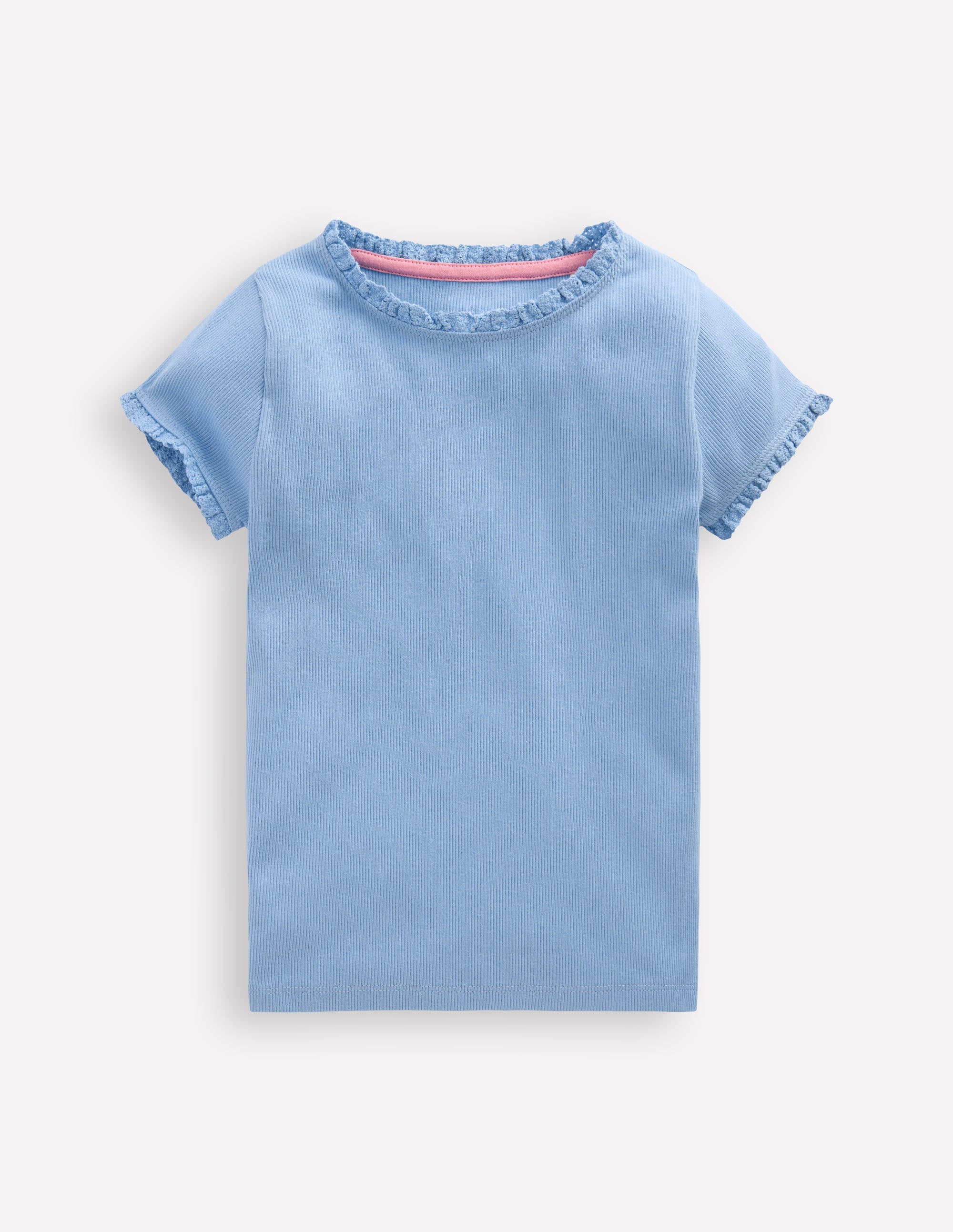 Short Sleeve Ribbed T-shirt-Glacier Blue - Image 1