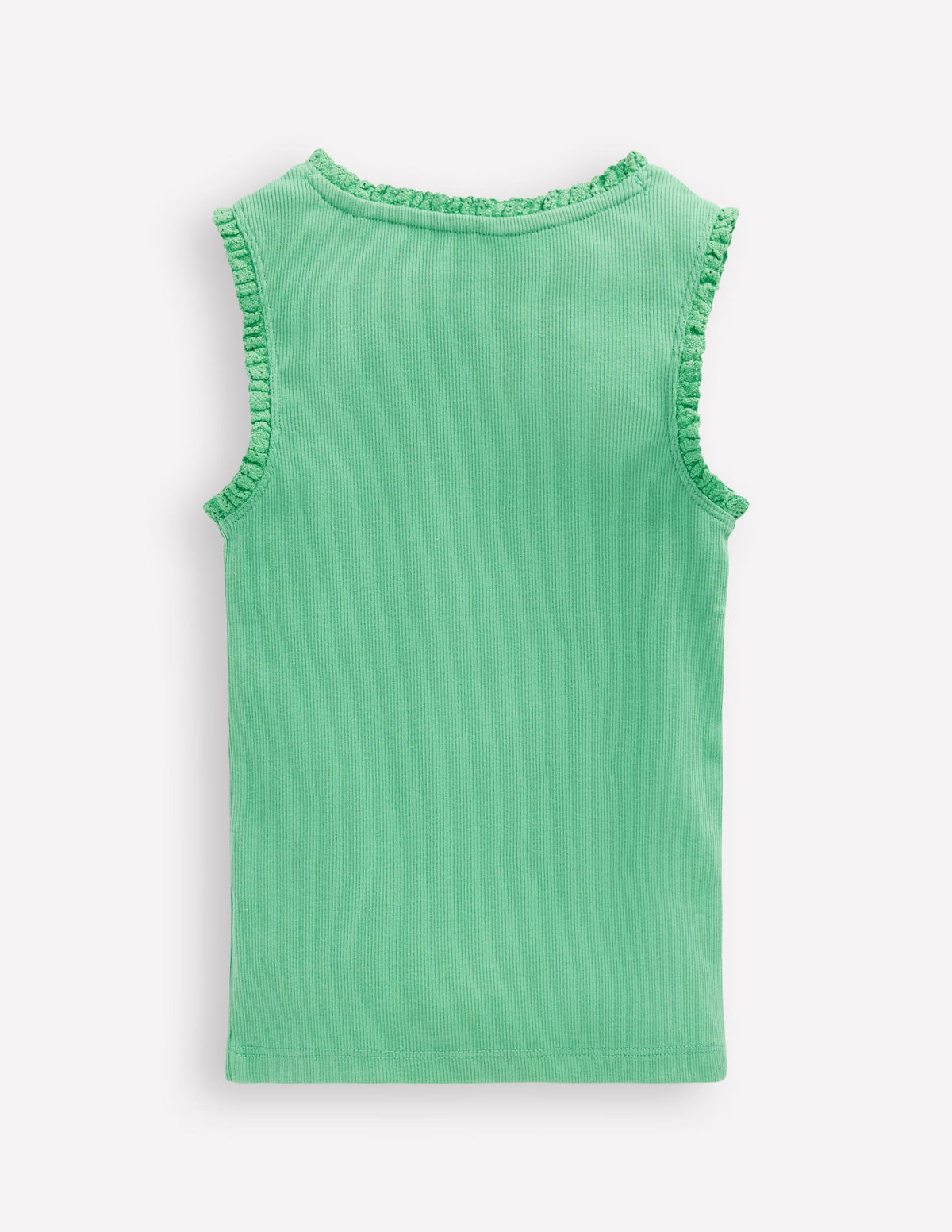 Ribbed Lace Trim Vest-Aloe Green - Image 2