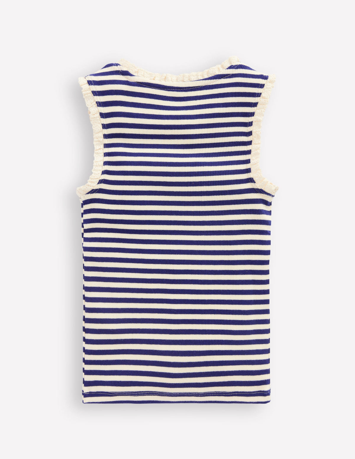 Ribbed Lace Trim Vest-Starboard Blue Stripe - Image 2