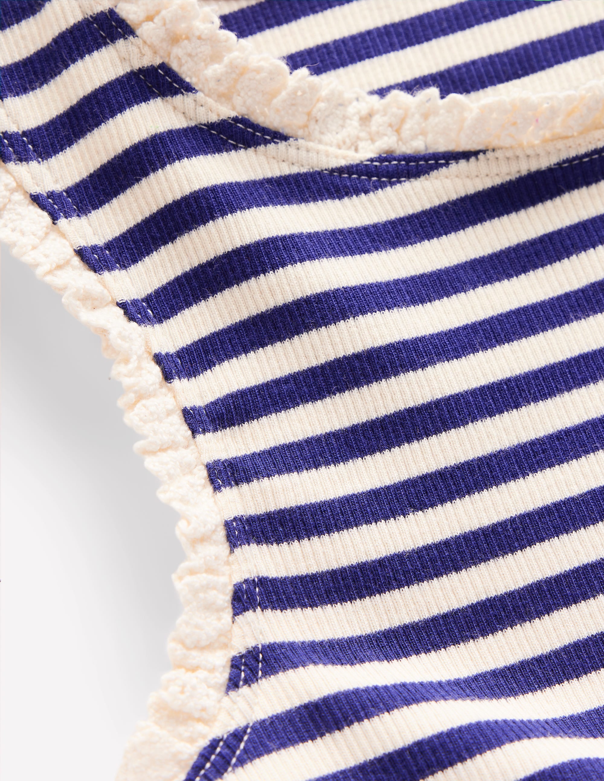 Ribbed Lace Trim Vest-Starboard Blue Stripe - Image 3