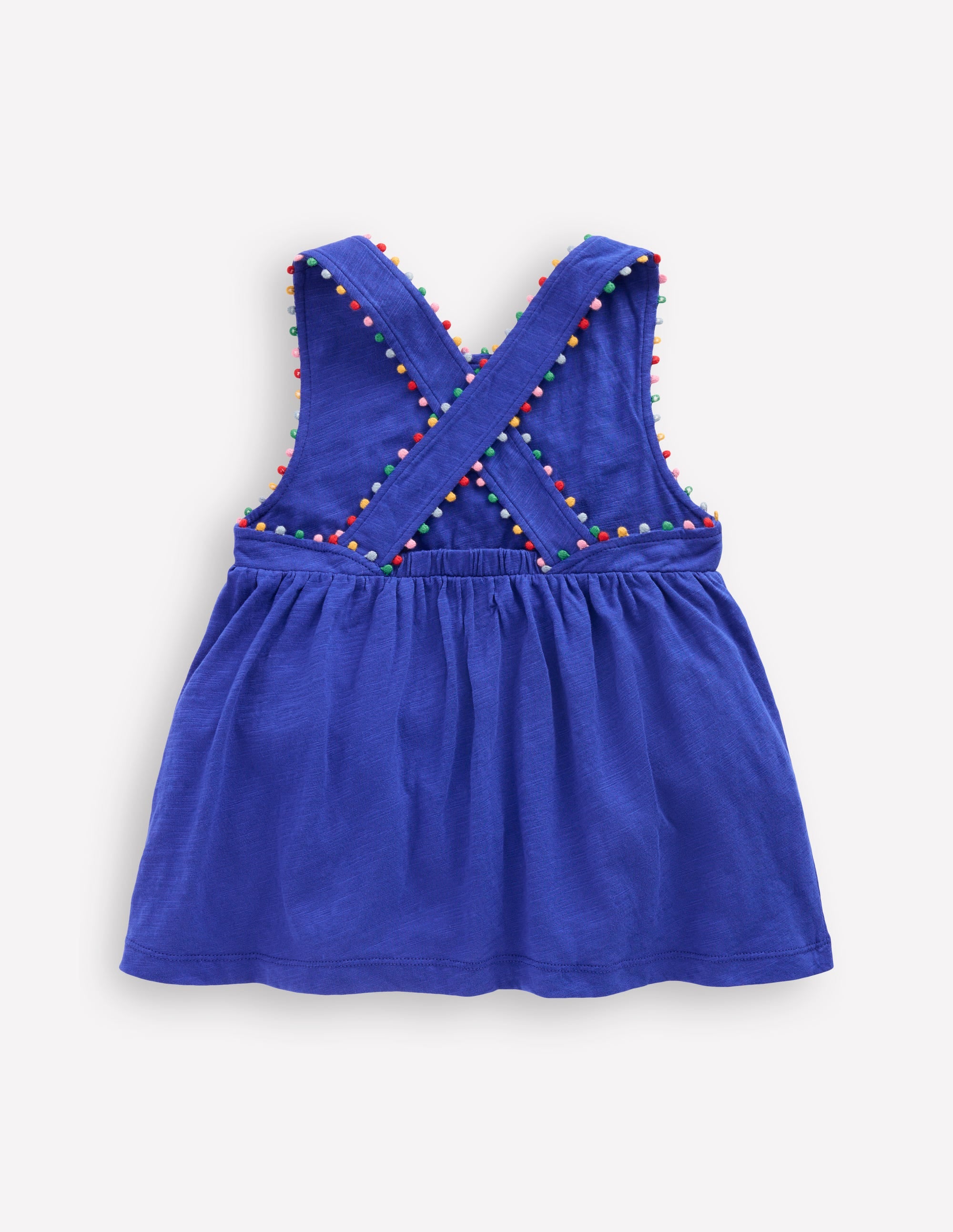 Cross-back Pom Vest-Bright Blue - Image 2