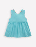 Cross-back Pom Vest-Caribbean Blue