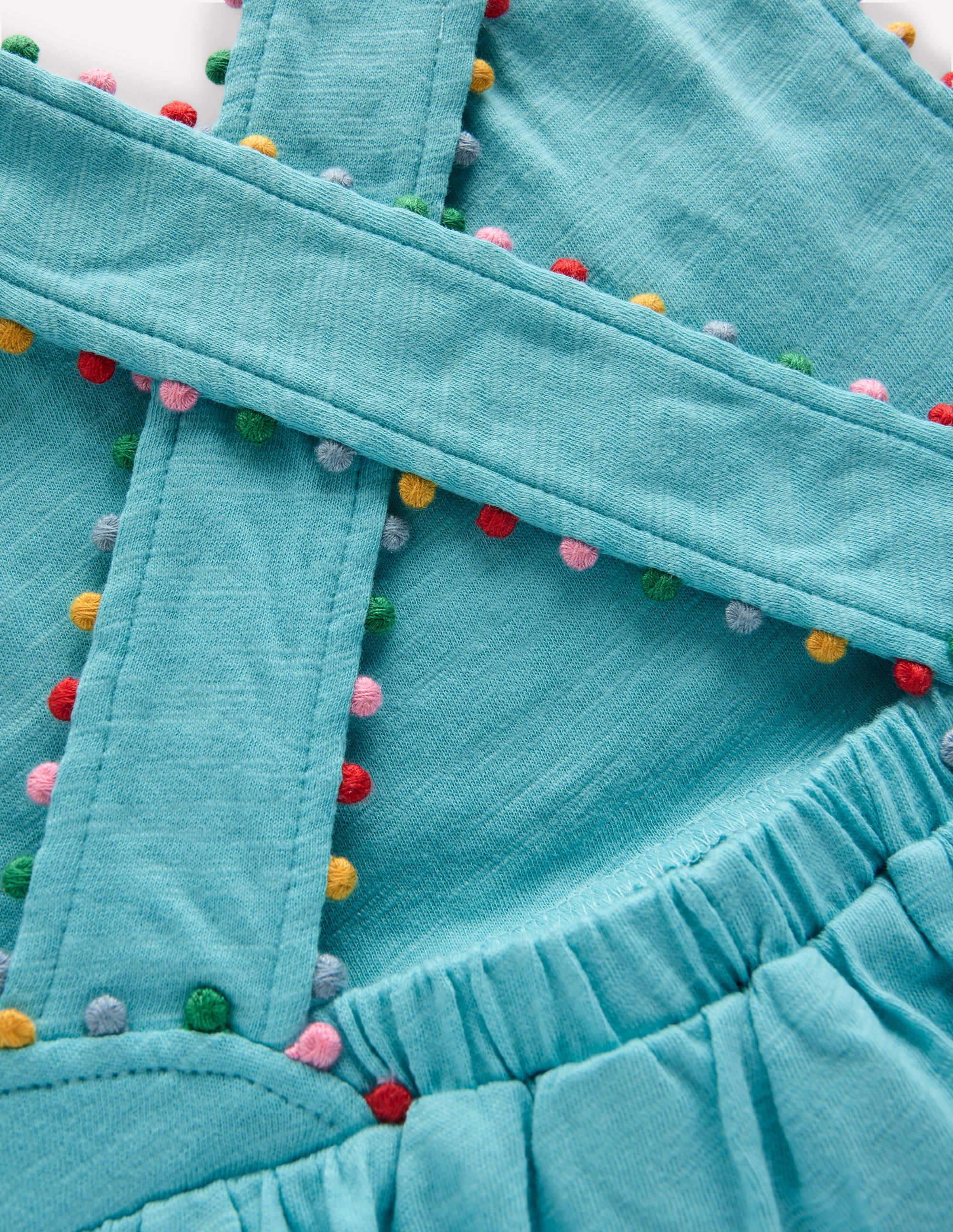 Cross-back Pom Vest-Caribbean Blue - Image 3