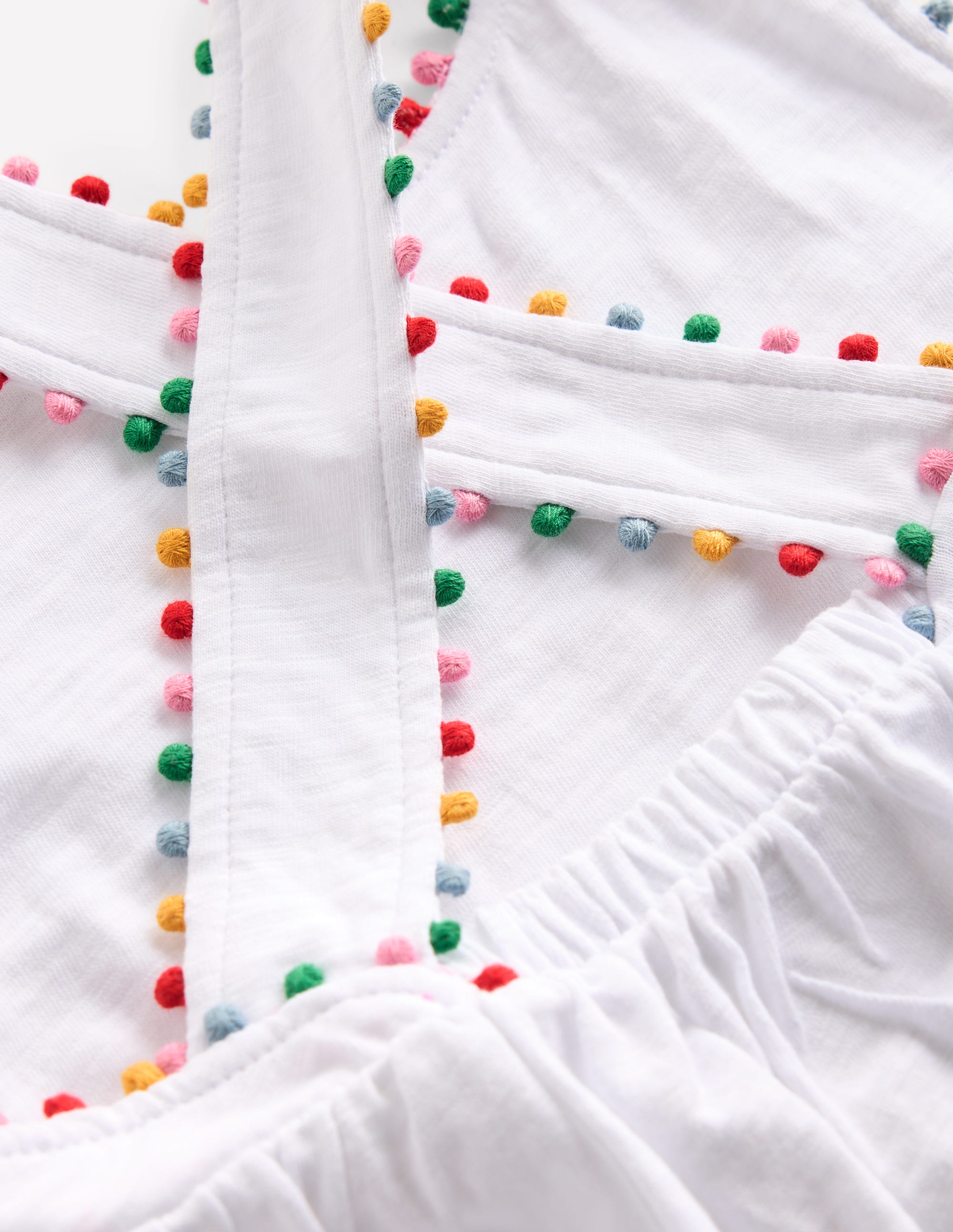 Cross-back Pom Vest-White - Image 3