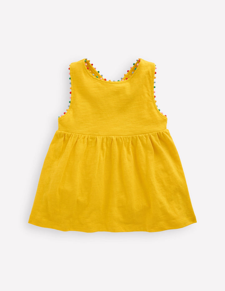 Cross-back Pom Vest-Pineapple Yellow