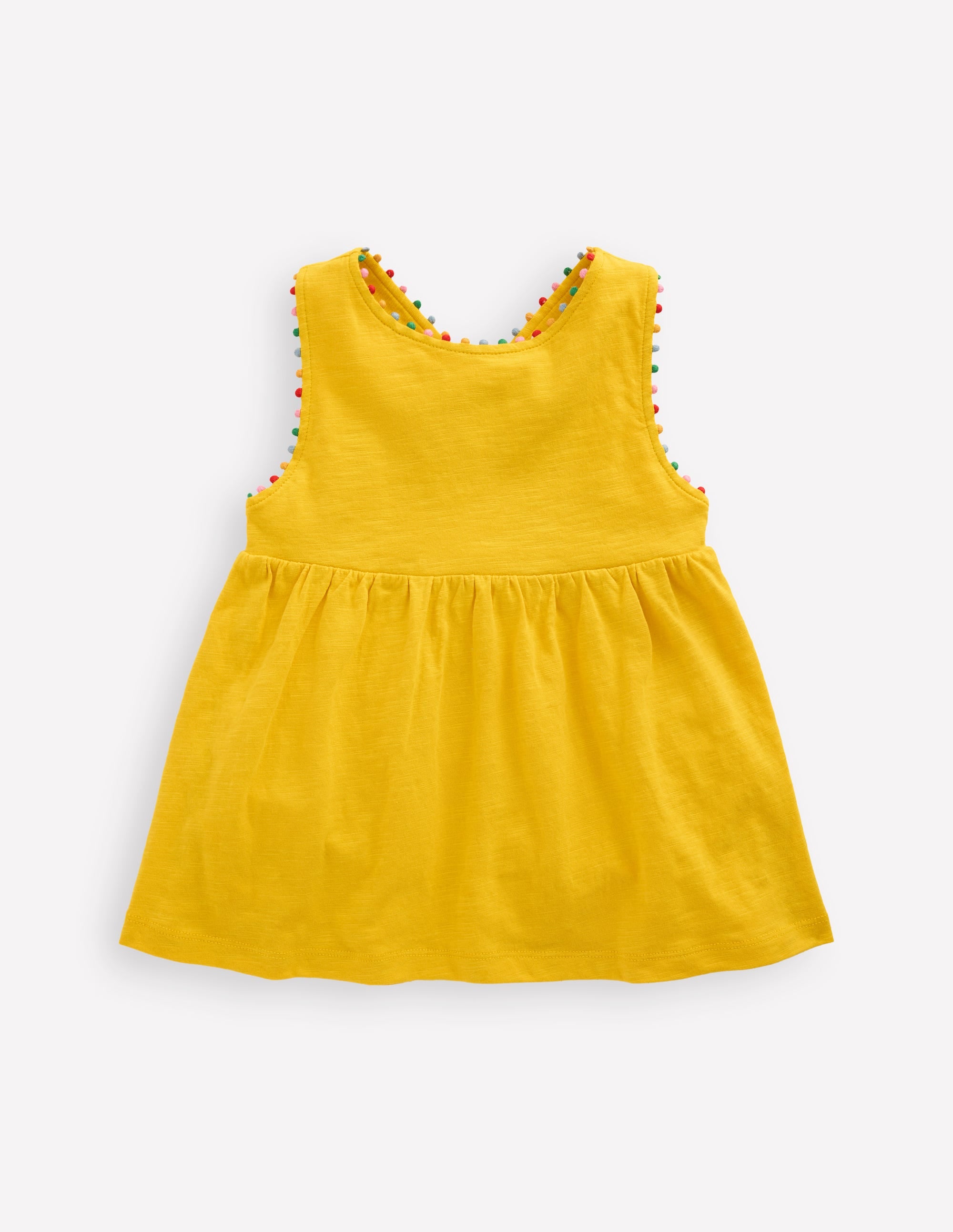 Cross-back Pom Vest-Pineapple Yellow - Image 1