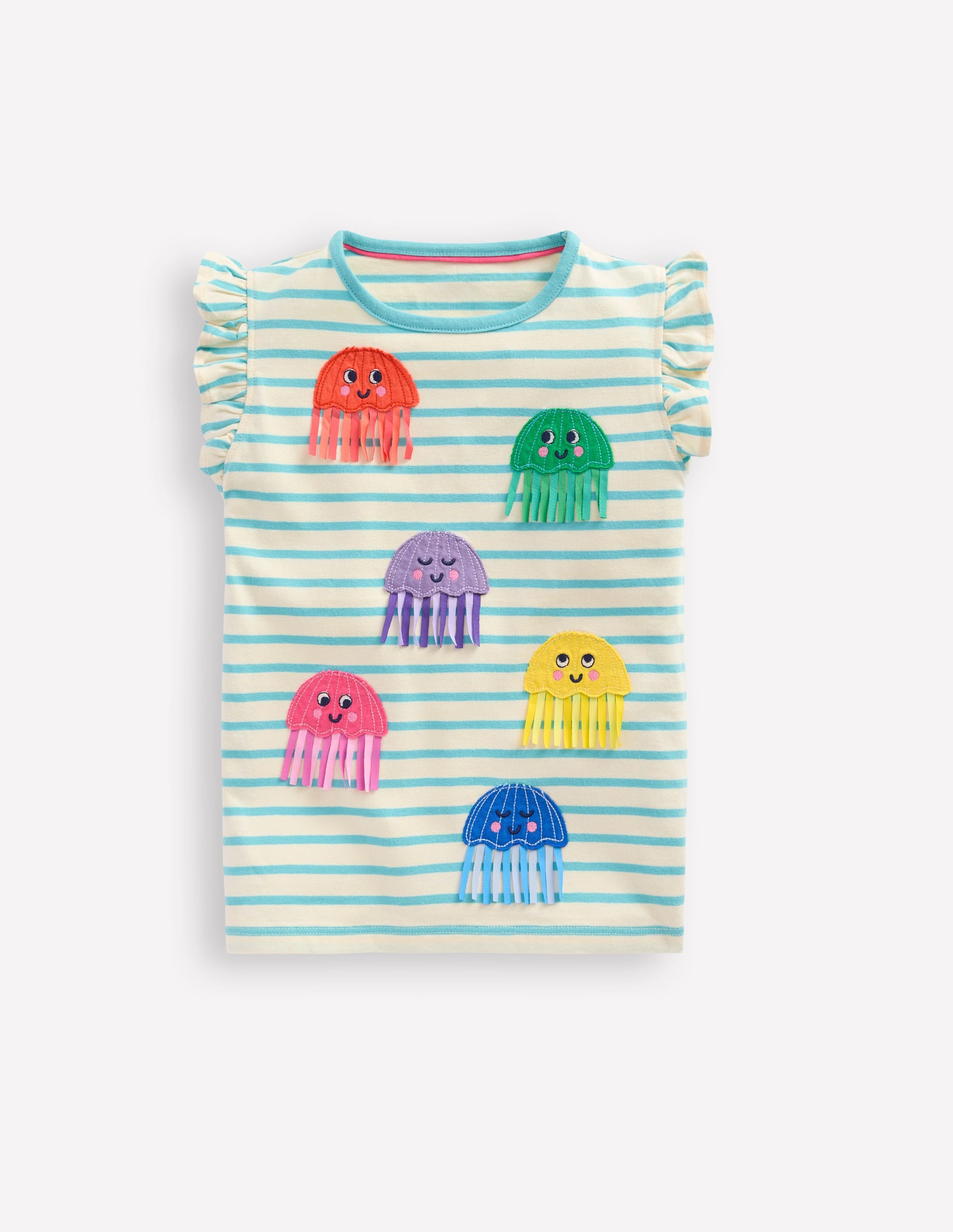 Flutter Short Sleeve T-shirt-Caribbean Blue Jellyfish - Image 1