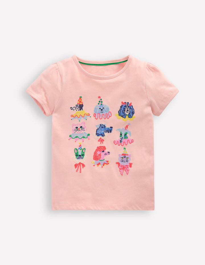 Puff Sleeve Superstitch Top-Chalk Pink Circus Pets