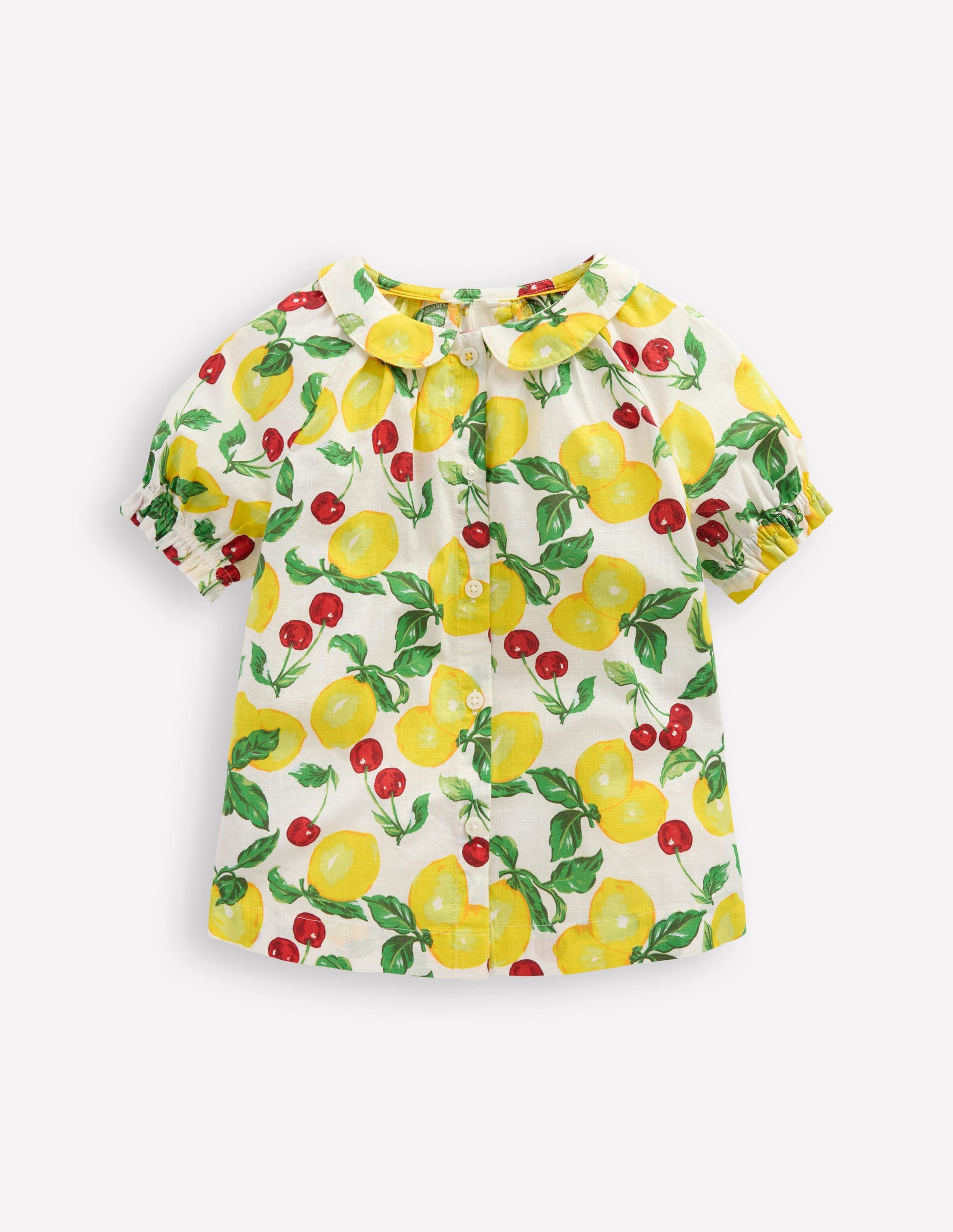 Woven Collared Top-Lemons and Cherries-1