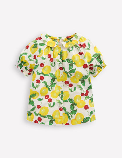 Woven Collared Top-Lemons and Cherries-1