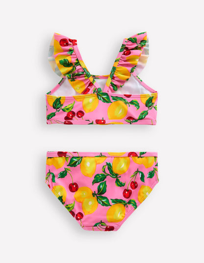 Frill Strap Bikini-Pink Lemons and Cherries-2