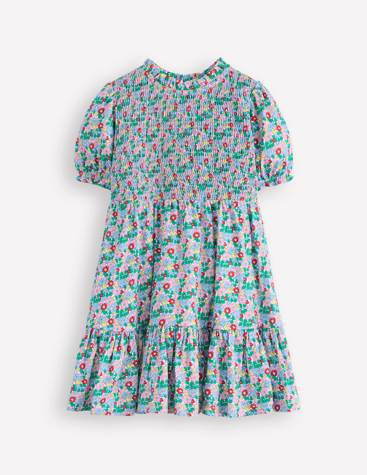 Aurora Shirred Twirly Dress-Multi Flowerbed - Image 1
