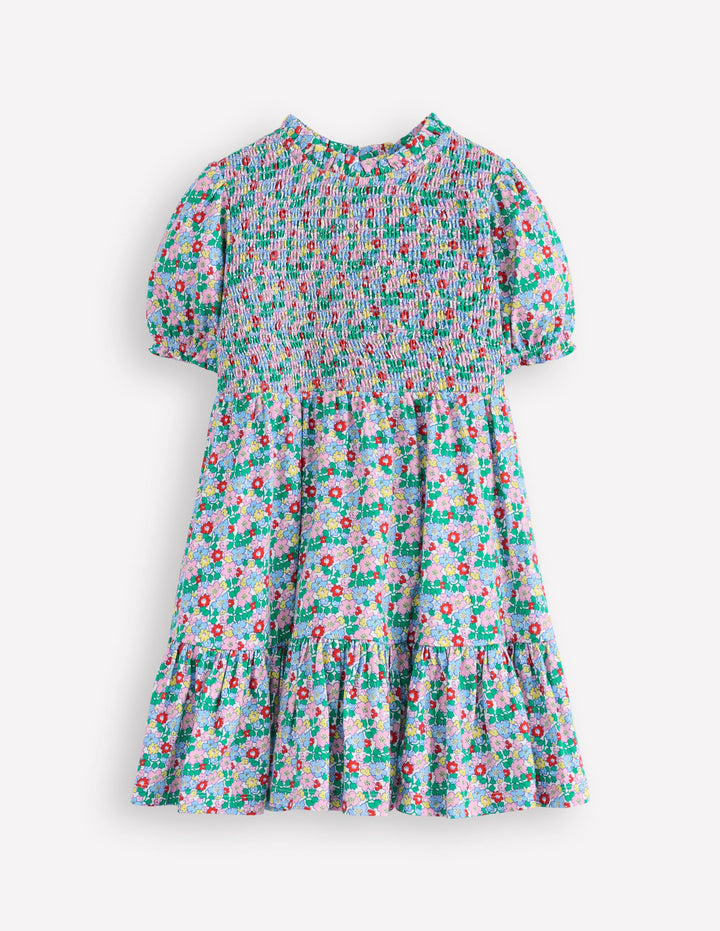 Aurora Shirred Twirly Dress-Multi Flowerbed