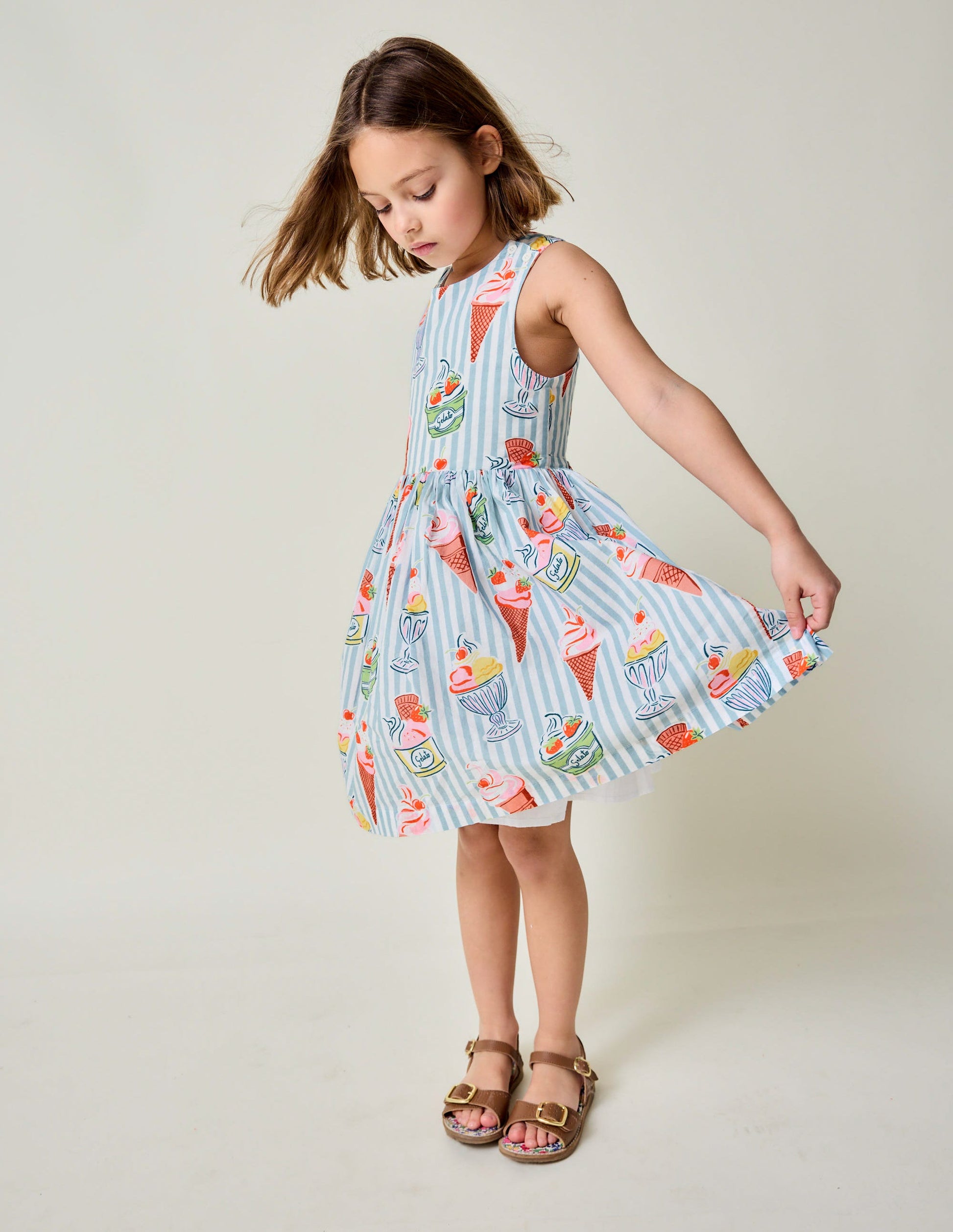 boden ice cream dress Mini Baby Boden Girls Jersey Pink Lemonade Ice Creams Summer Dress And Knickers Play Set Designer Kids Outlet