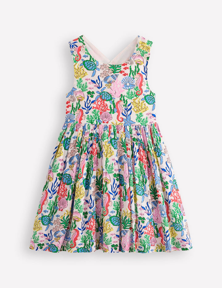 Harper Cross-Back Dress-Multi Coral Cove