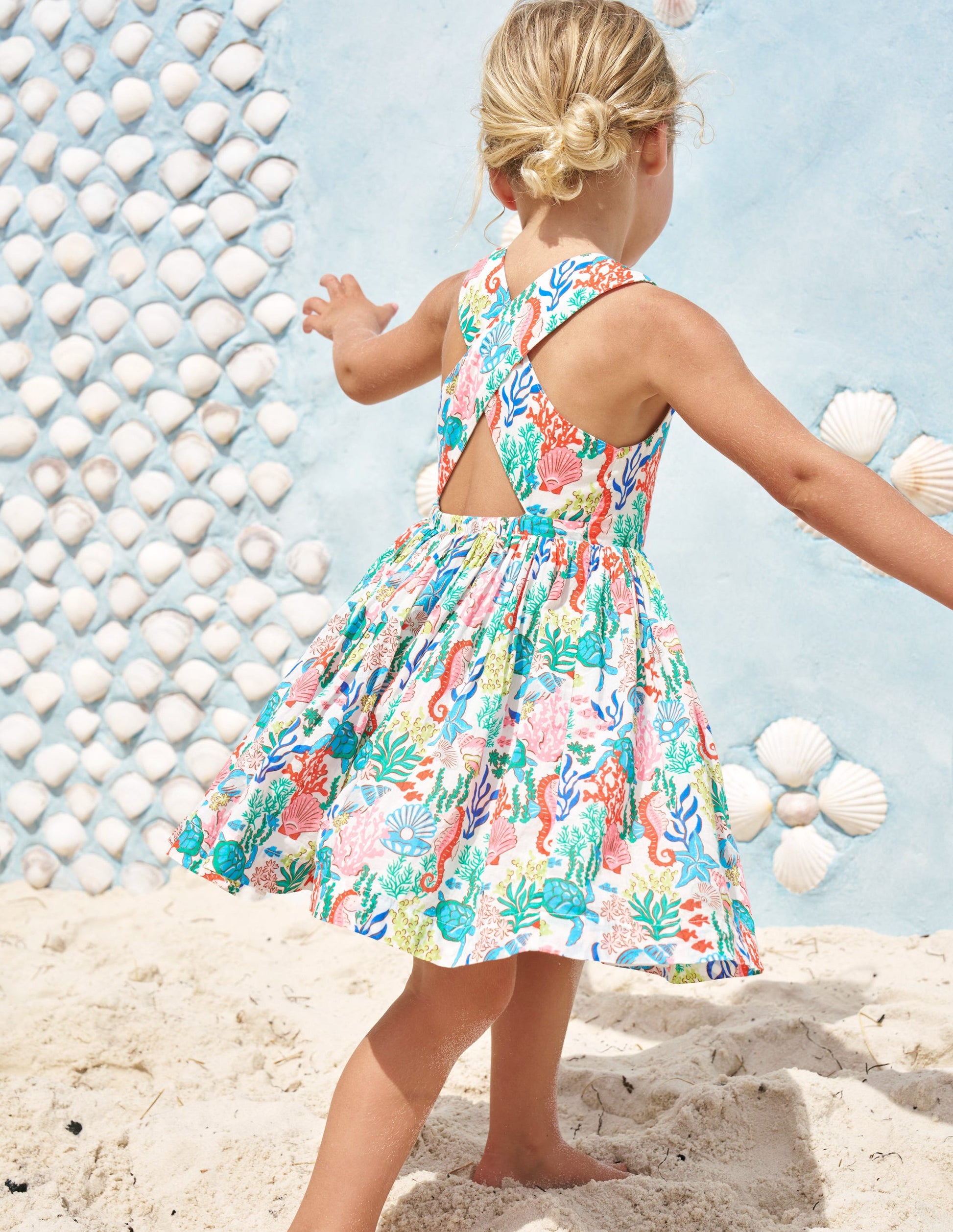 Harper Cross-Back Dress-Multi Coral Cove | Boden UK Harper Cross-Back Dress-Multi Coral Cove | Boden UK