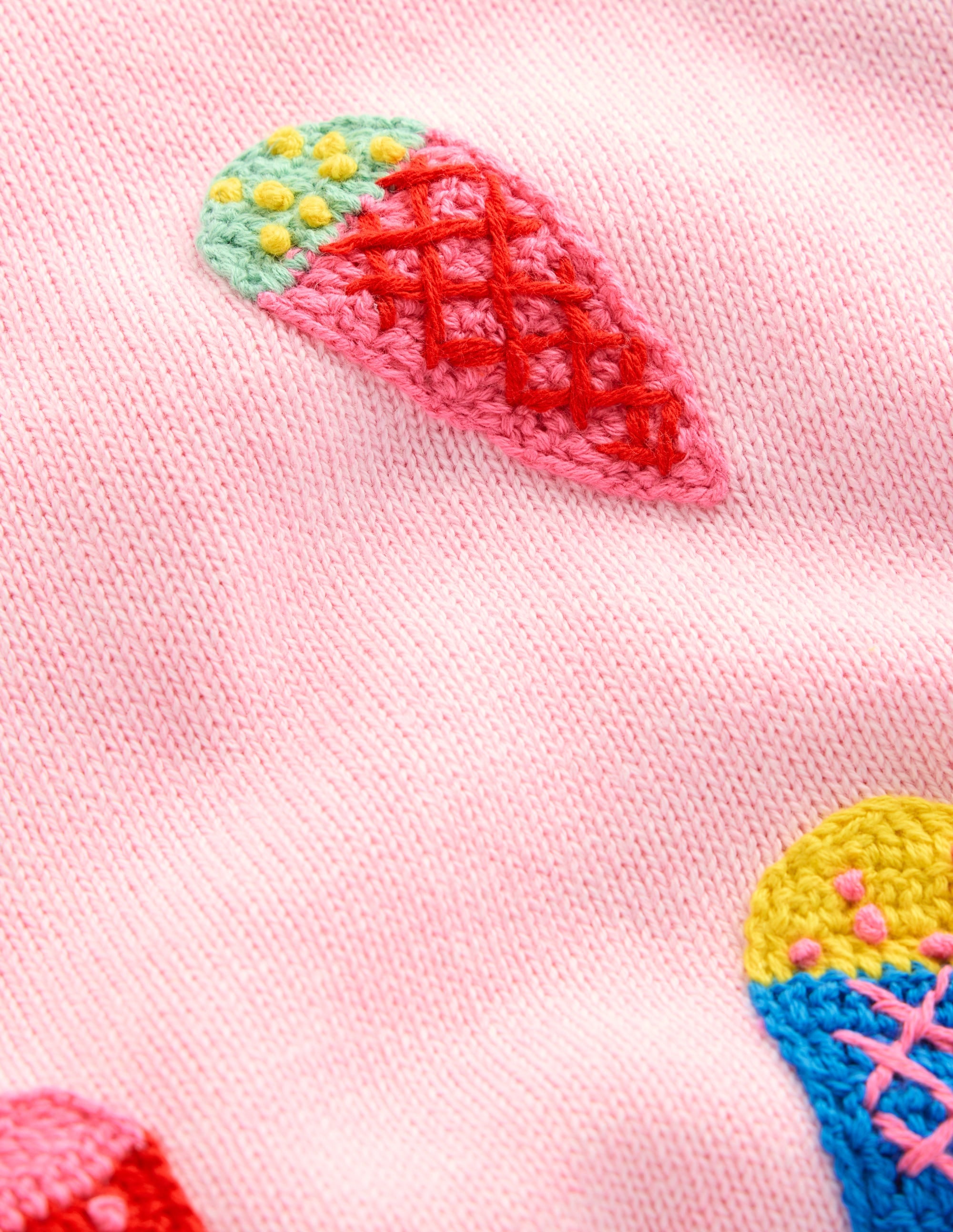 Karina Fun Crochet Jumper-Soft Pink Ice Creams - Image 3