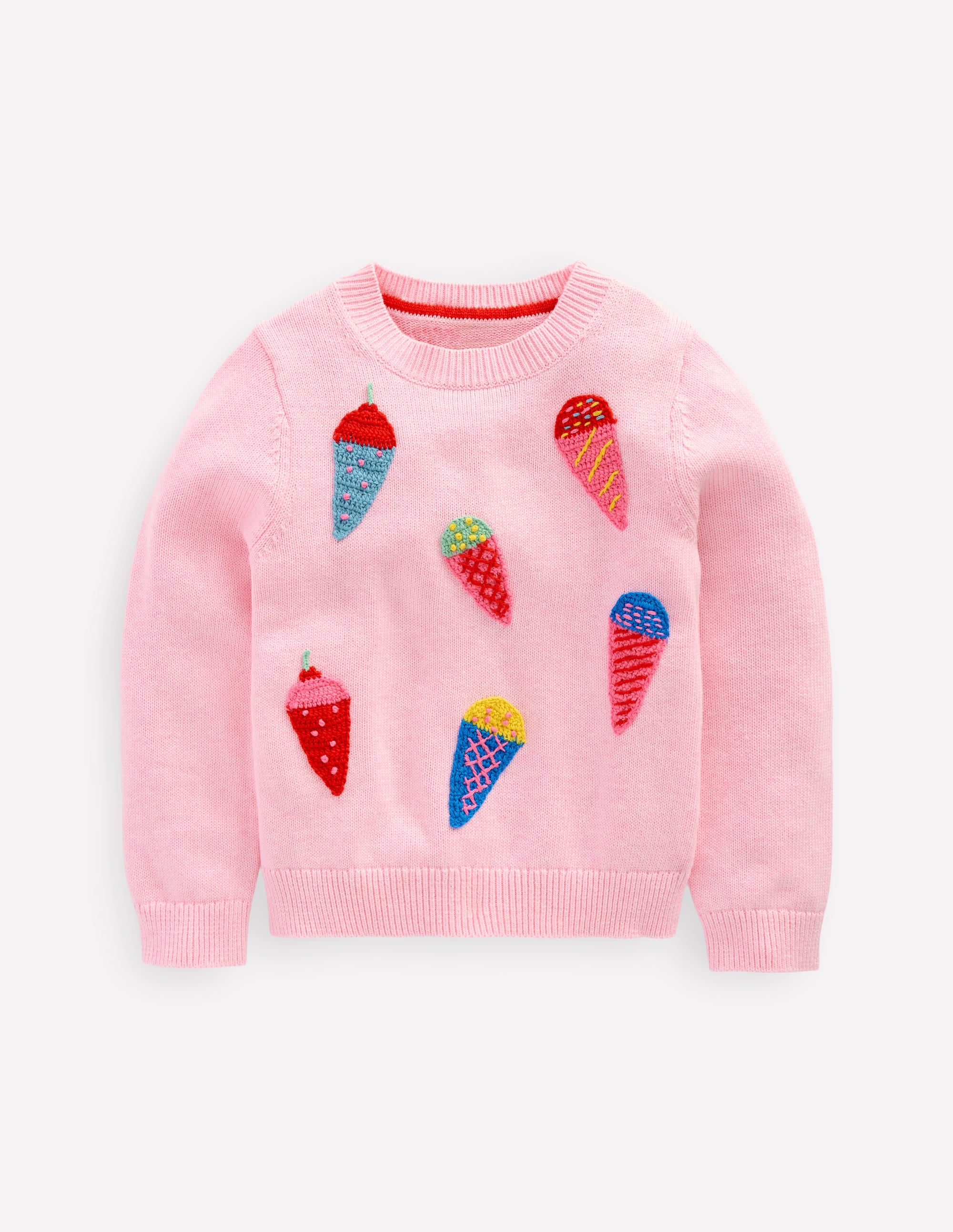 Karina Fun Crochet Jumper-Soft Pink Ice Creams - Image 1