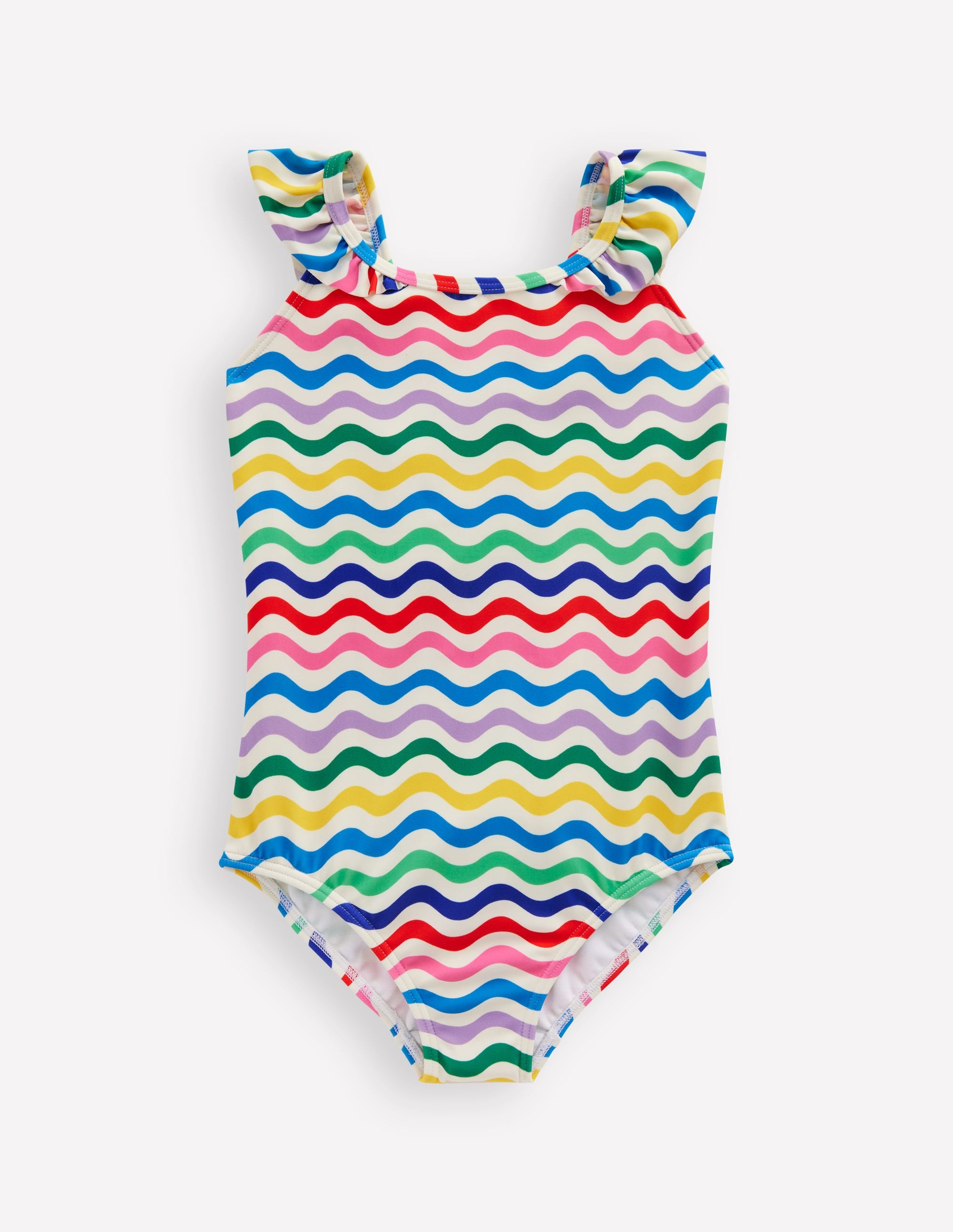 Hallie Frill Strap Swimsuit-Multi Mini Wave - Image 1