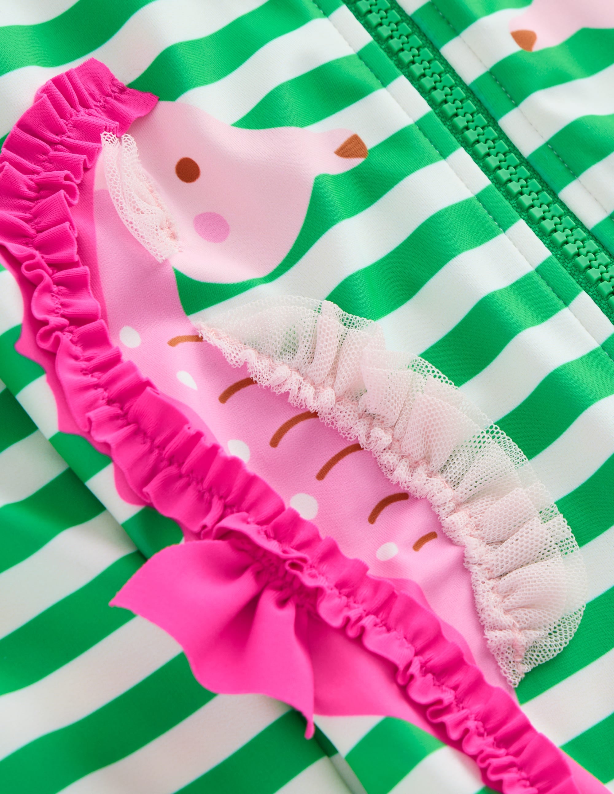 Long-sleeved Swimsuit-Green Seahorse - Image 3