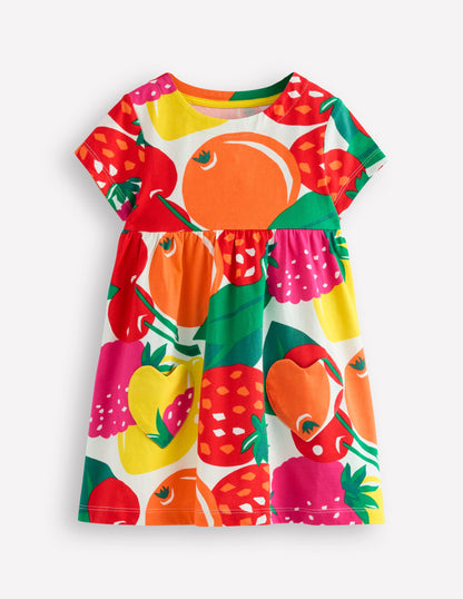 Short Sleeve Printed Tunic-Multi Giant Fruit-1