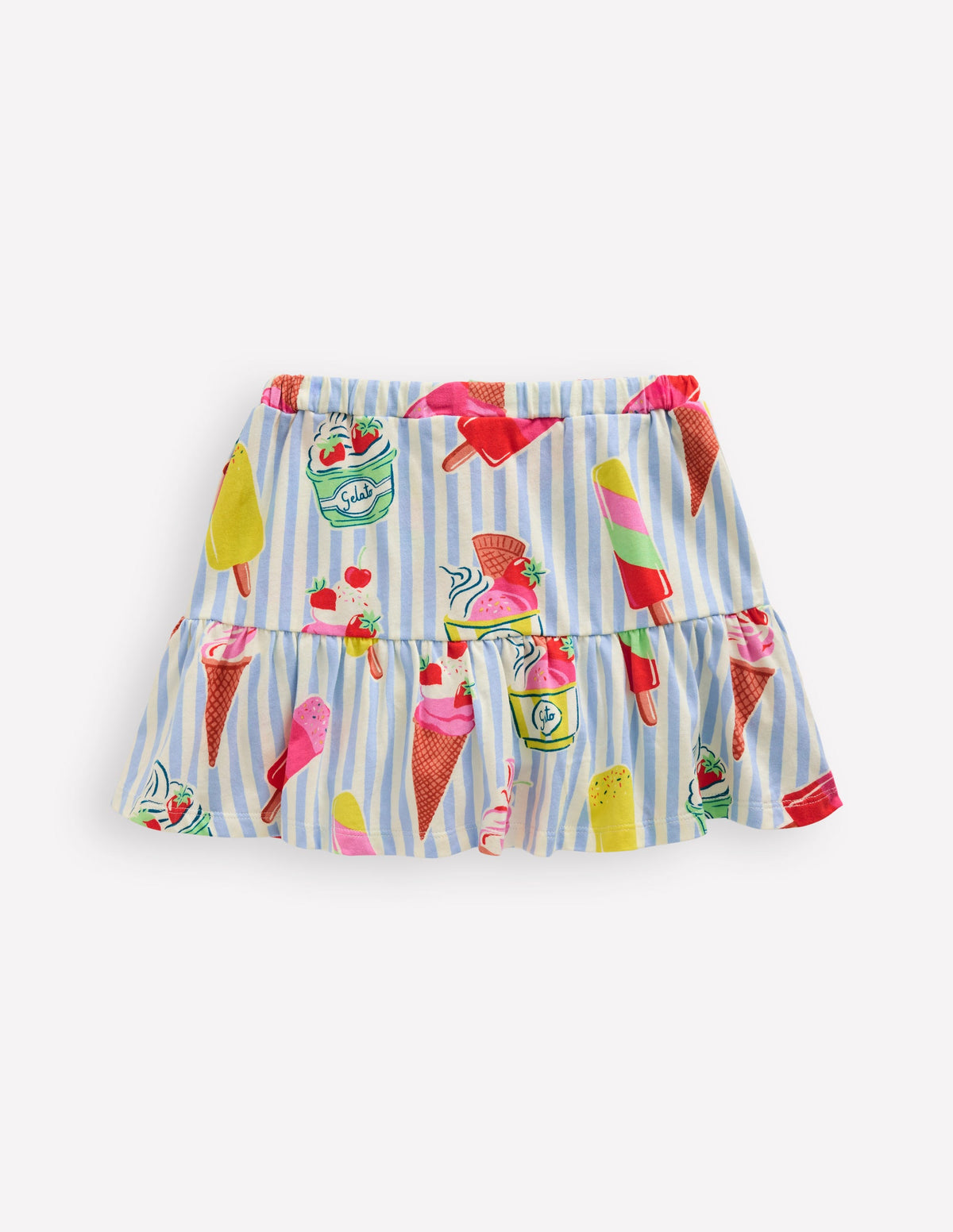 Tiered Jersey Skort-Vintage Blue Ice Cream Stripe - Image 2