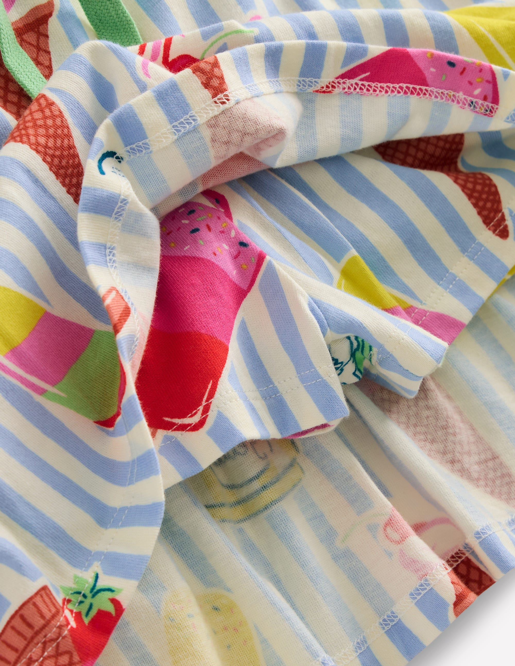 Tiered Jersey Skort-Vintage Blue Ice Cream Stripe - Image 3
