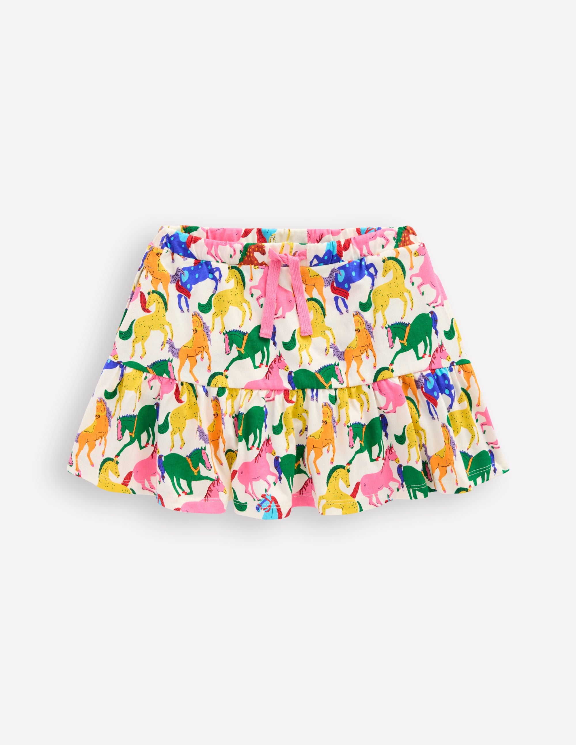 Tiered Jersey Skort-Multi Rainbow Horse - Image 1