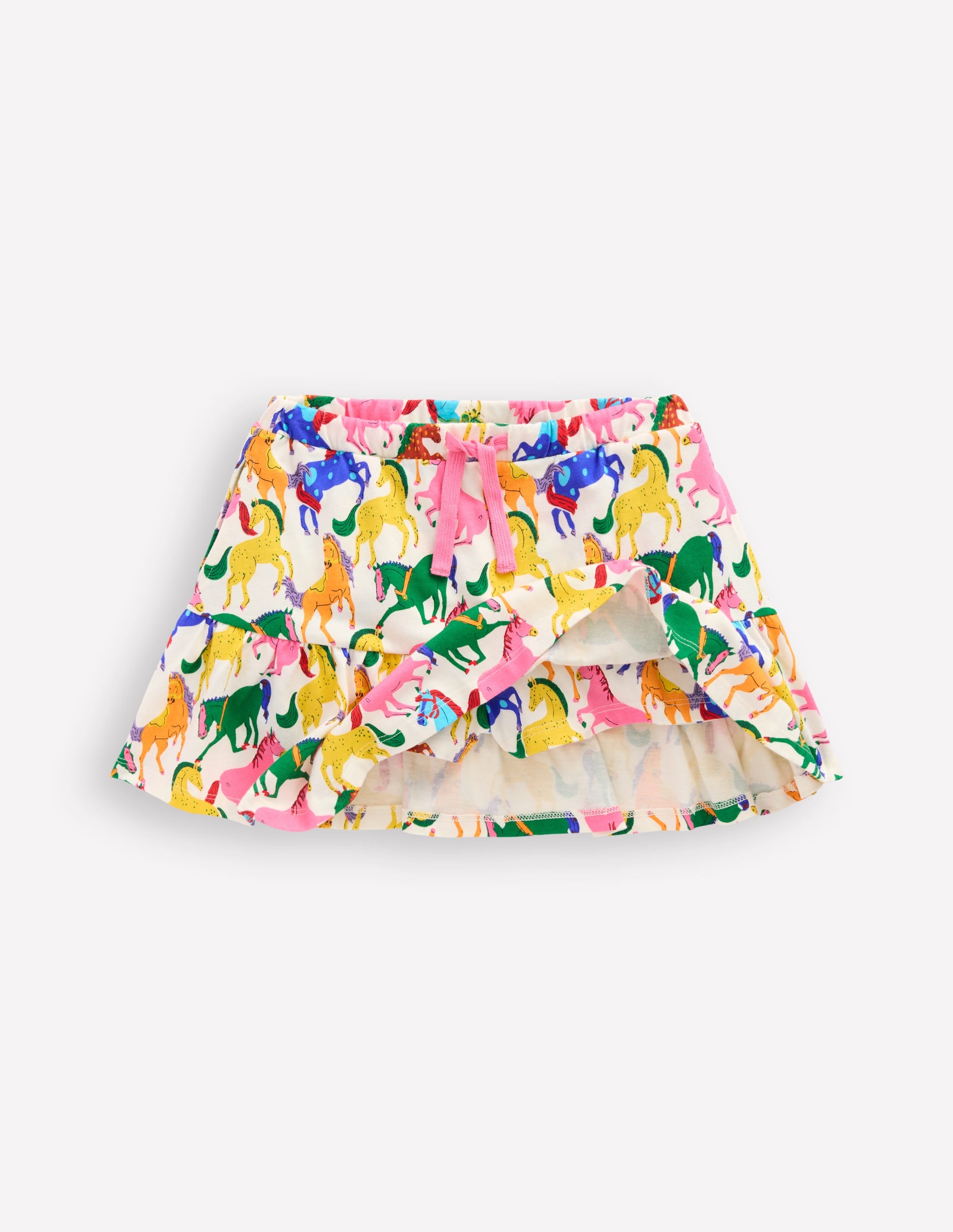 Tiered Jersey Skort-Multi Rainbow Horse - Image 4