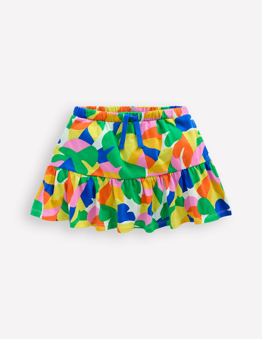 Tiered Jersey Skort-Multi Abstract Palm - Image 1