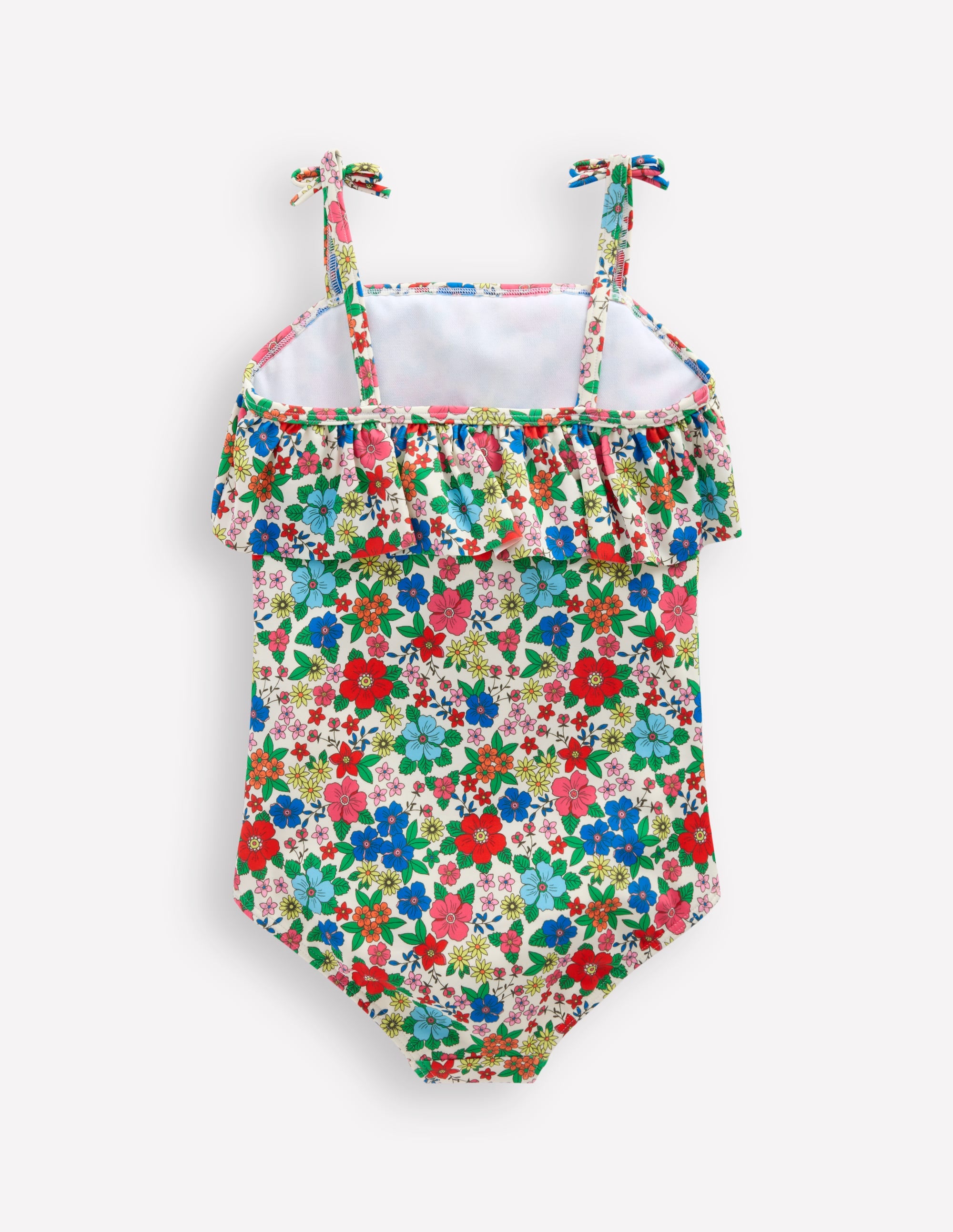 Frill Tie Detail Swimsuit-Multi Holiday Flowerbed - Image 2