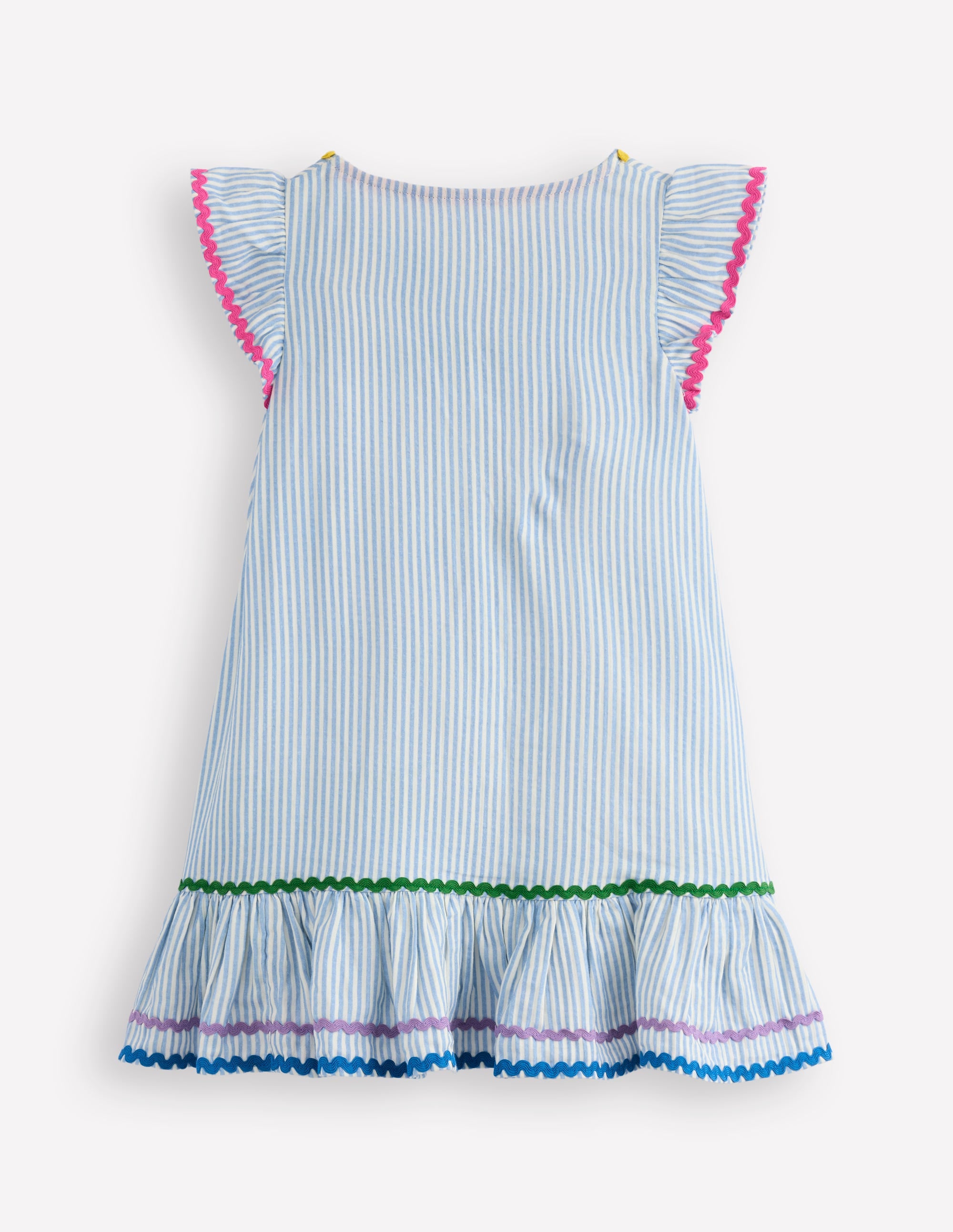 Emmy Woven Beach Dress-Blue Ticking Stripe - Image 2