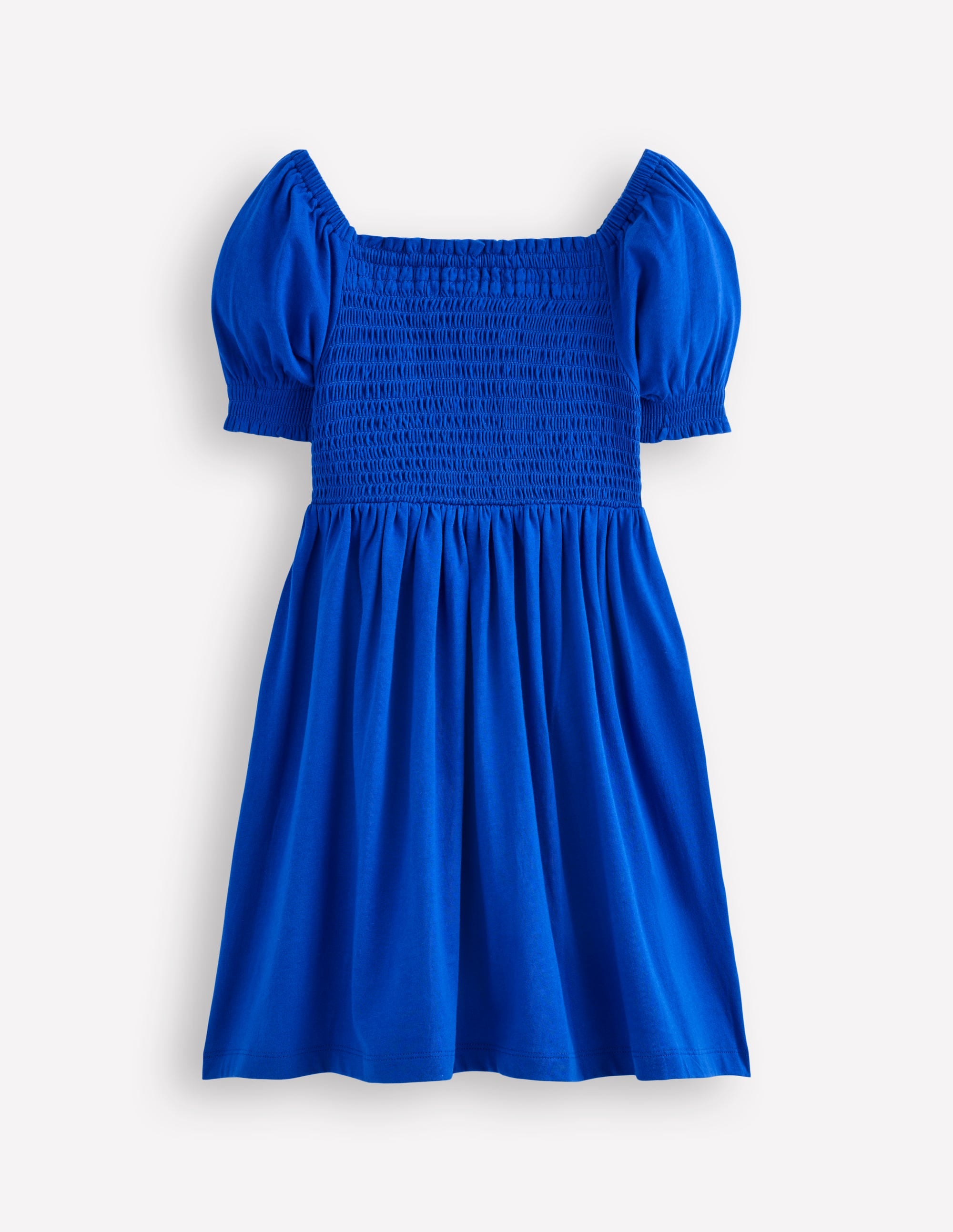 Clare Shirred Appliqué Dress-Blue Safari Animals - Image 2