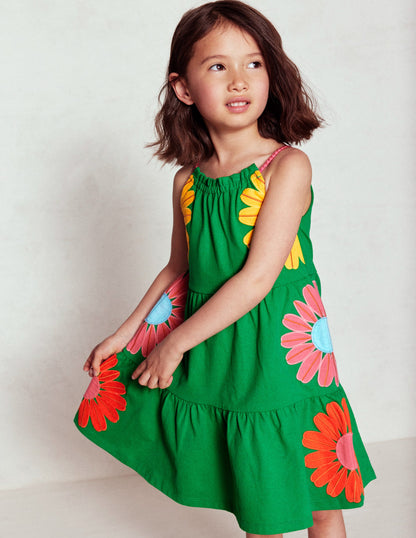 Enola Hotchpotch Jersey Dress-Rich Emerald Flowers-4