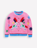 Fun Frill Logo Cardigan-Vintage Mauve Circus Horses